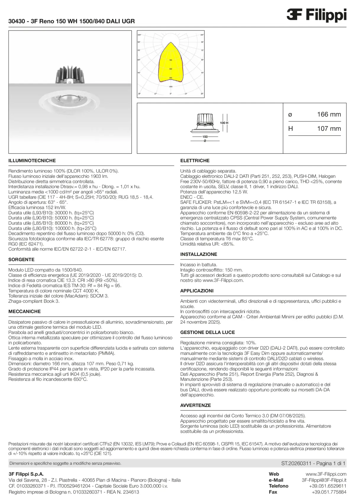 30430 - 3F Reno 150 WH 1500-840 DALI UGR - Datasheet - it