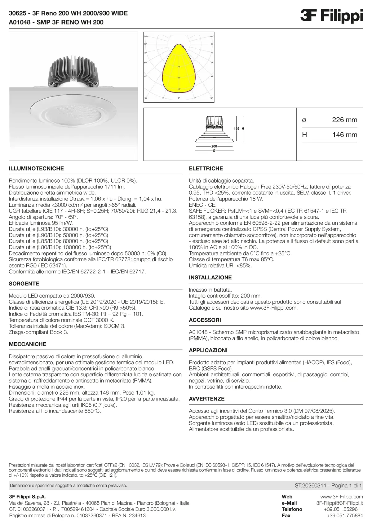 30625+A01048 - 3F Reno 200 WH 2000-930 WIDE + SMP WH - Datasheet - it