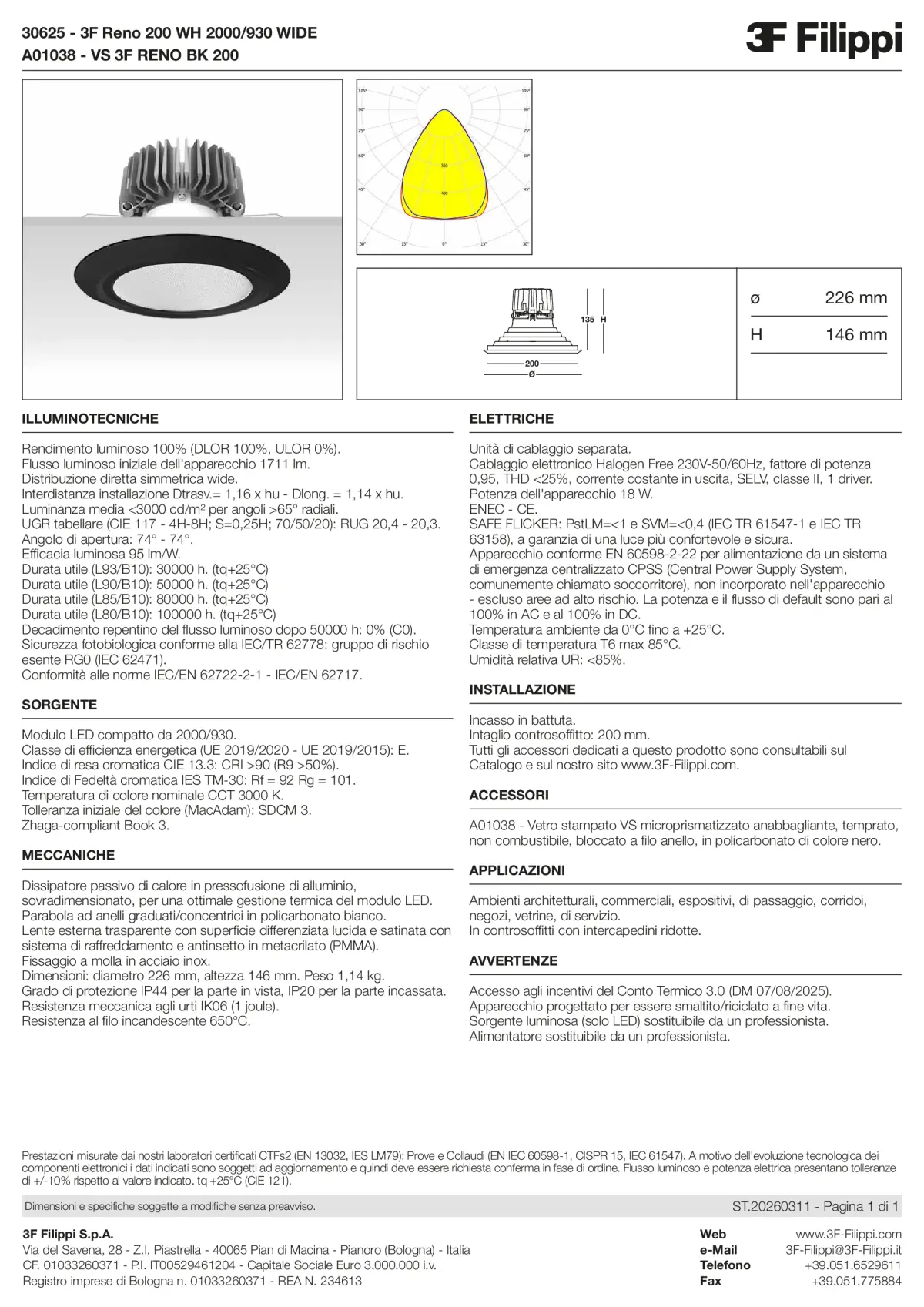 30625+A01038 - 3F Reno 200 WH 2000-930 WIDE + VS BK - Datasheet - it