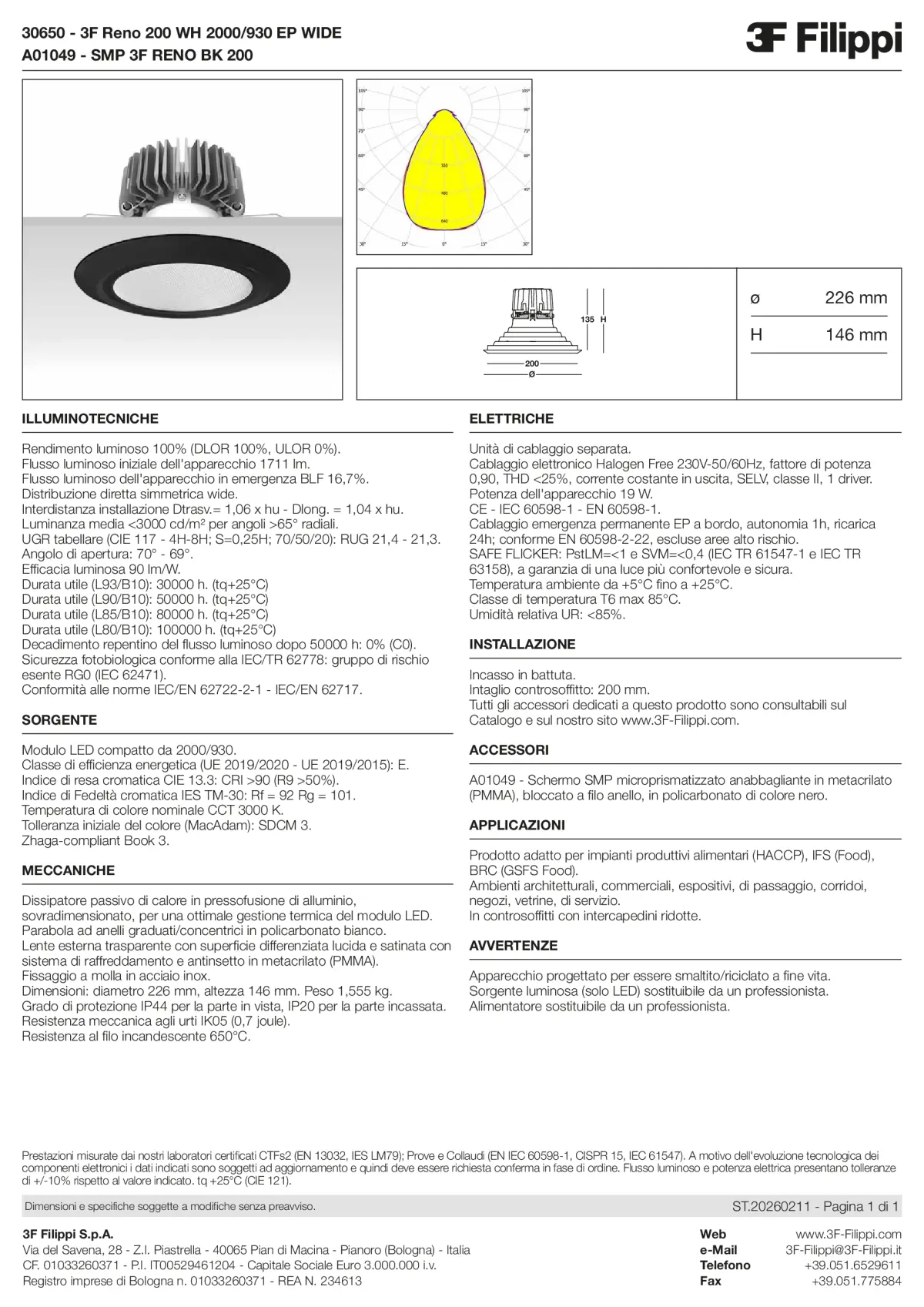 30650+A01049 - 3F Reno 200 WH 2000-930 EP WIDE + SMP BK - Datasheet - it