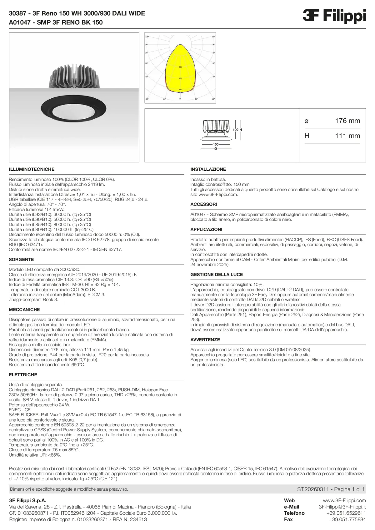 30387+A01047 - 3F Reno 150 WH 3000-930 DALI WIDE + SMP BK - Datasheet - it