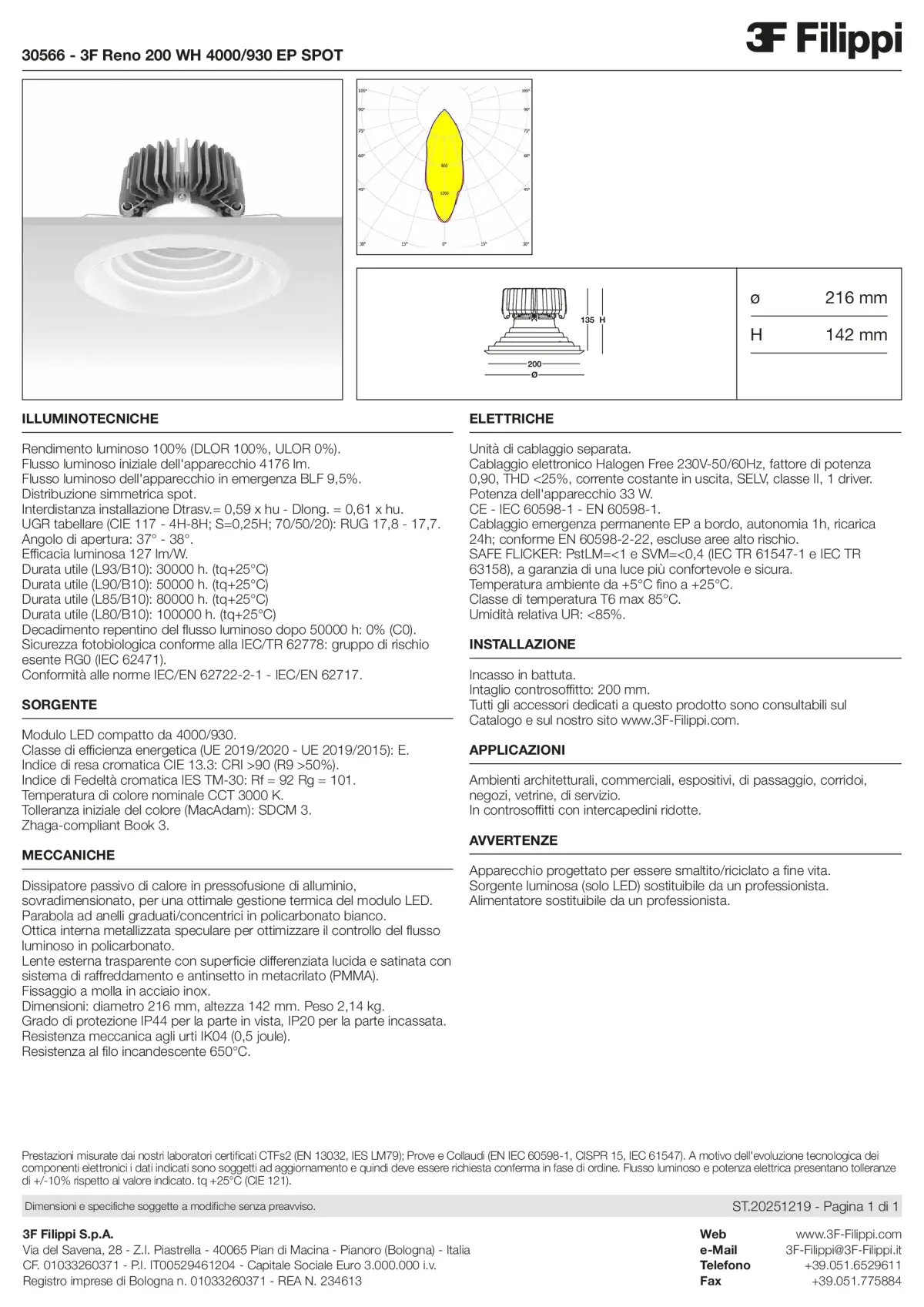 30566 - 3F Reno 200 WH 4000-930 EP SPOT - Datasheet - it