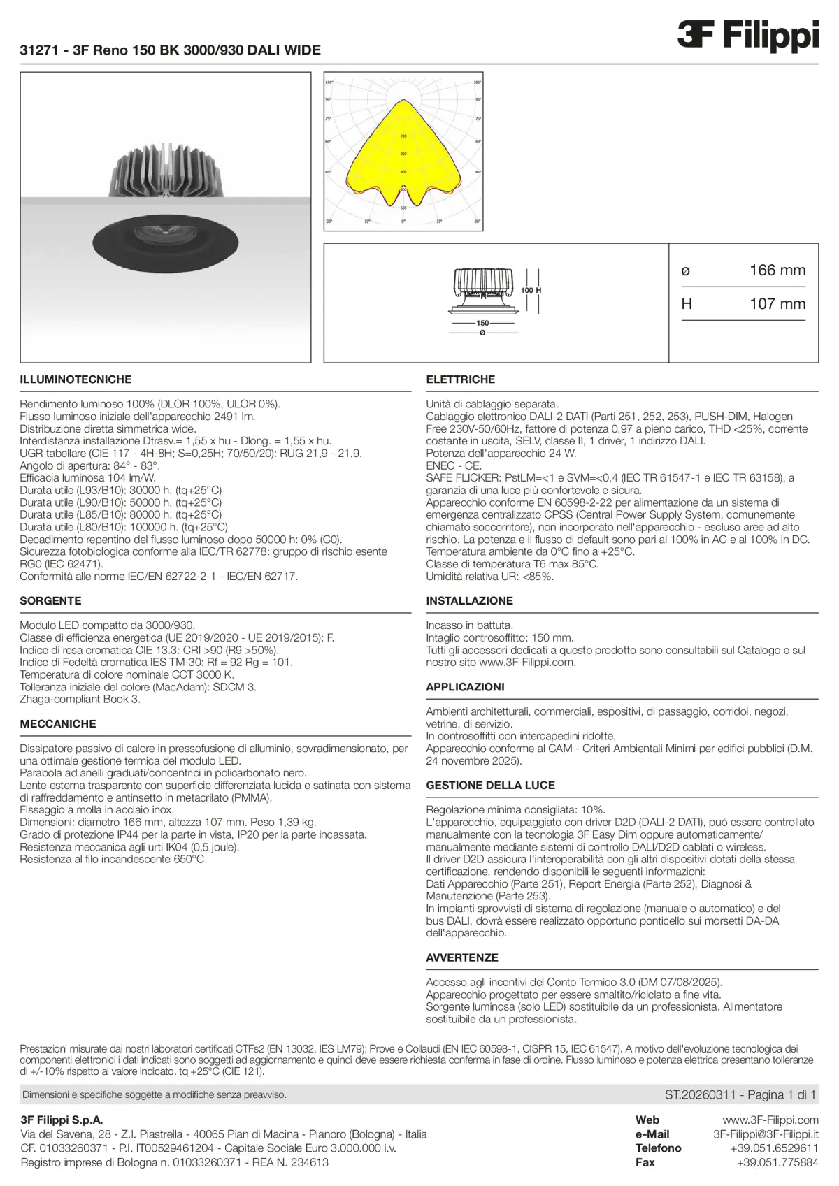 31271 - 3F Reno 150 BK 3000-930 DALI WIDE - Datasheet - it