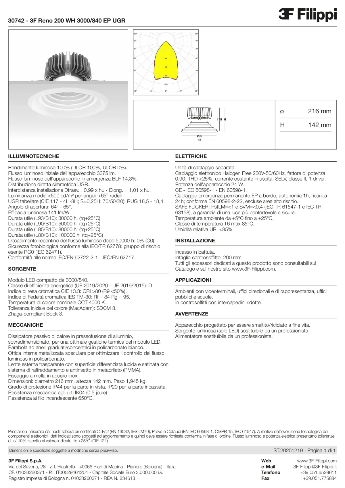 30742 - 3F Reno 200 WH 3000-840 EP UGR - Datasheet - it
