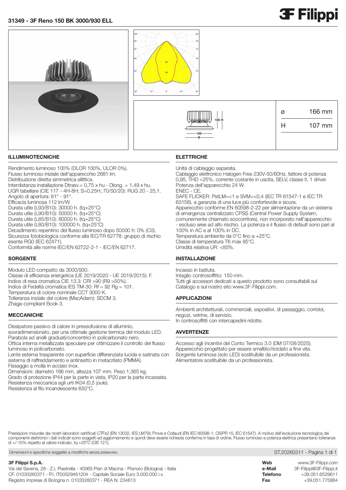 31349 - 3F Reno 150 BK 3000-930 ELL - Datasheet - it