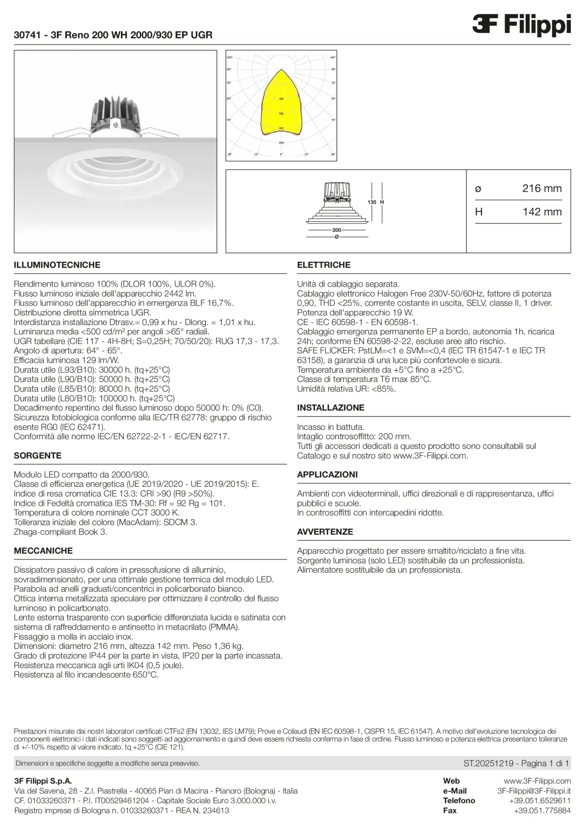 30741 - 3F Reno 200 WH 2000-930 EP UGR - Datasheet - it