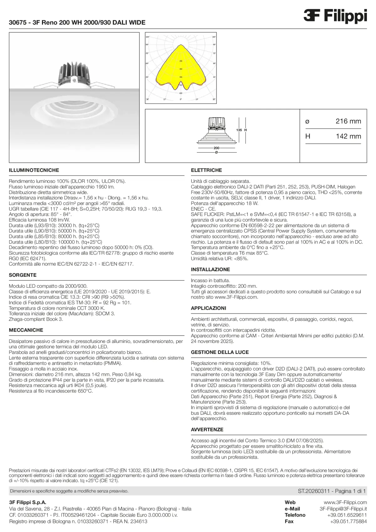 30675 - 3F Reno 200 WH 2000-930 DALI WIDE - Datasheet - it