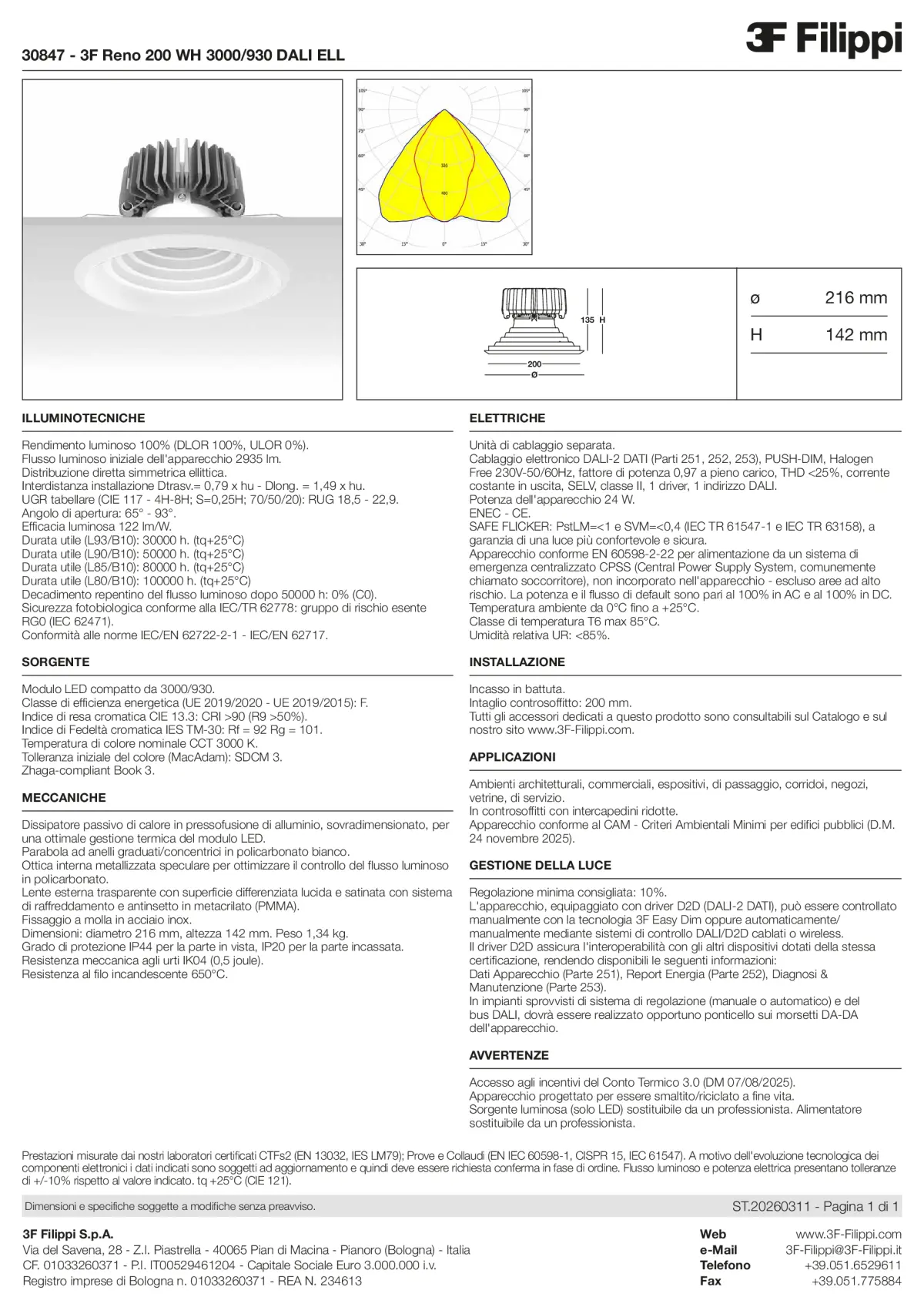 30847 - 3F Reno 200 WH 3000-930 DALI ELL - Datasheet - it