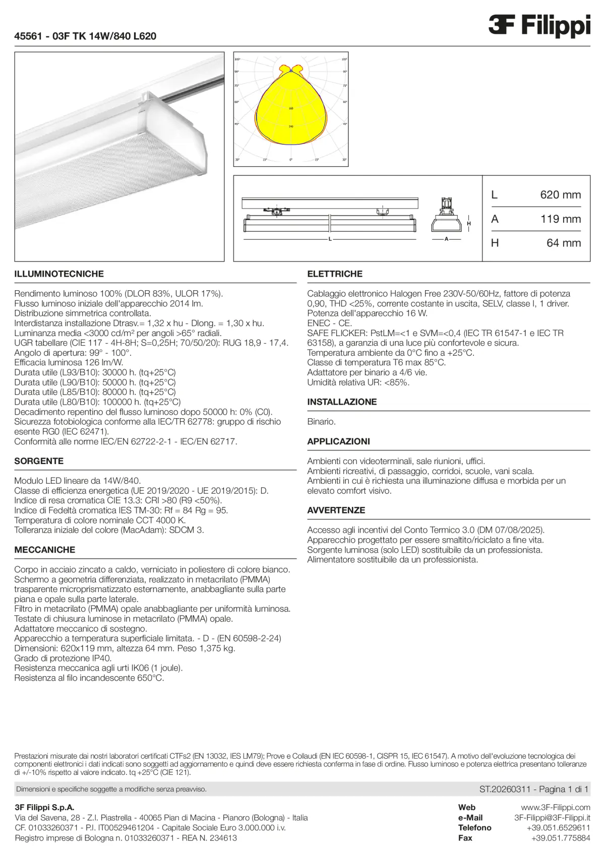45561 - 03F TK 14W-840 L620 - Datasheet - it