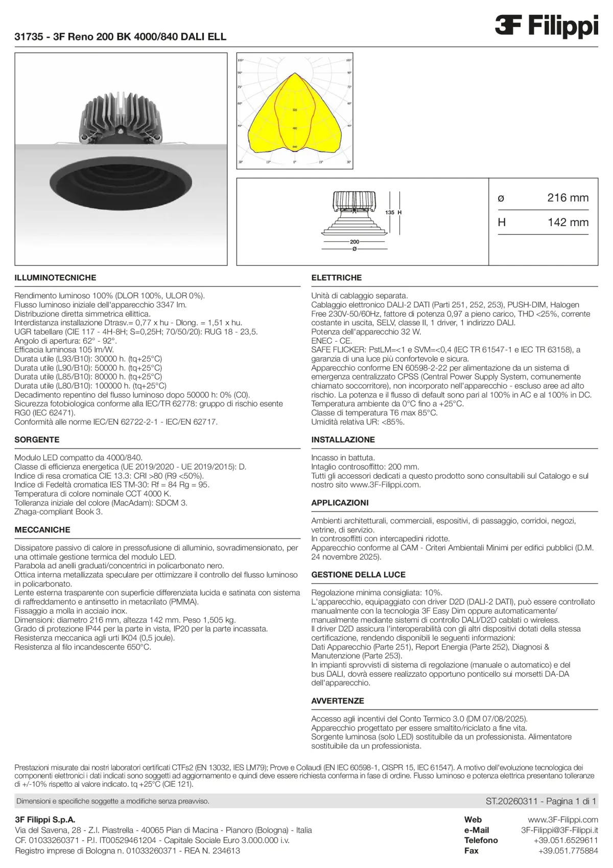 31735 - 3F Reno 200 BK 4000-840 DALI ELL - Datasheet - it