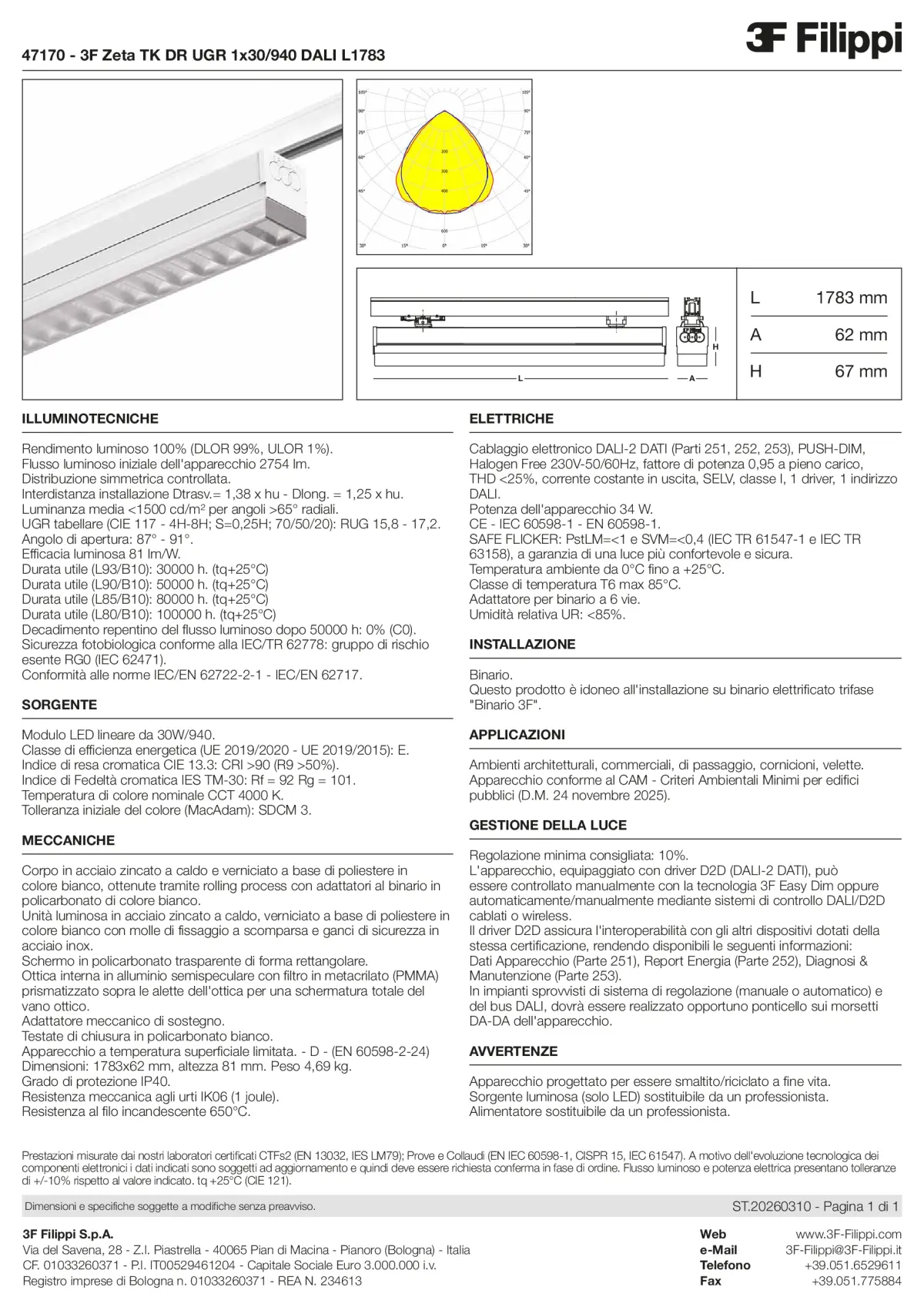 47170 - 3F Zeta TK DR UGR 1x30-940 DALI L1783 - Datasheet - it
