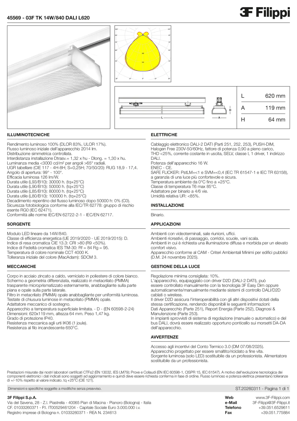 45569 - 03F TK 14W-840 DALI L620 - Datasheet - it