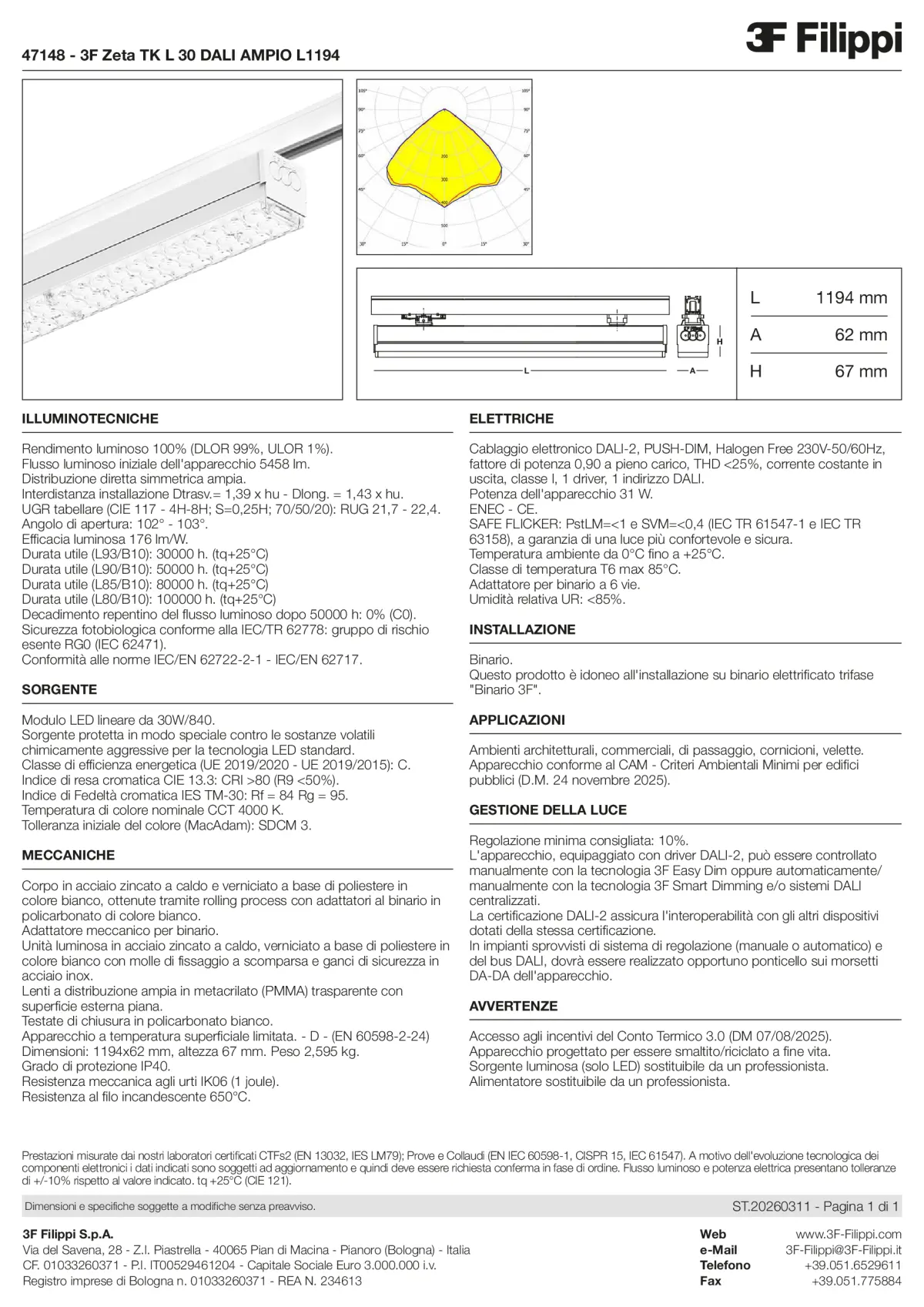 47148 - 3F Zeta TK L 30 DALI AMPIO L1194 - Datasheet - it