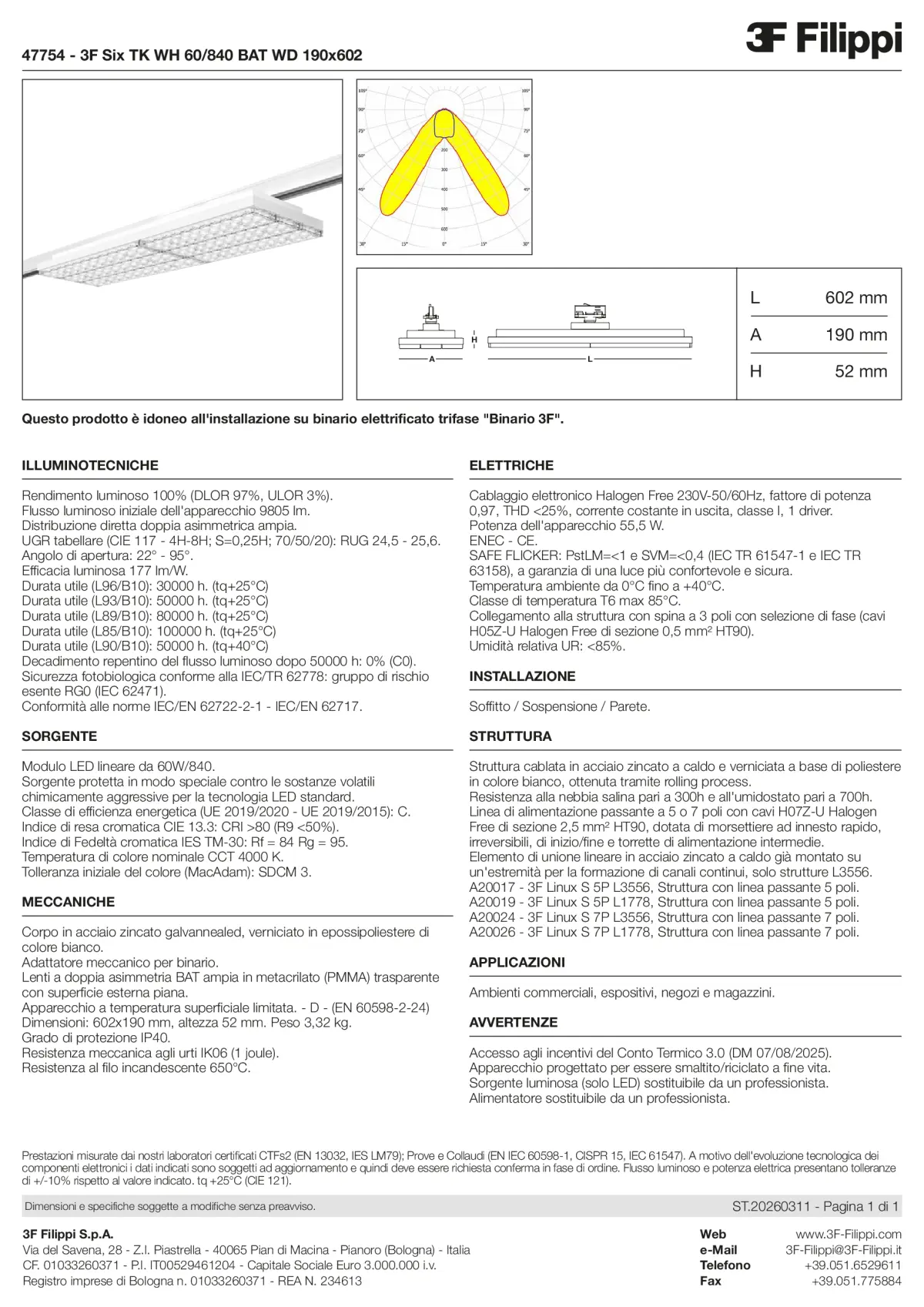 47754 - 3F Six TK WH 60-840 BAT WD 190x602 - Datasheet - it