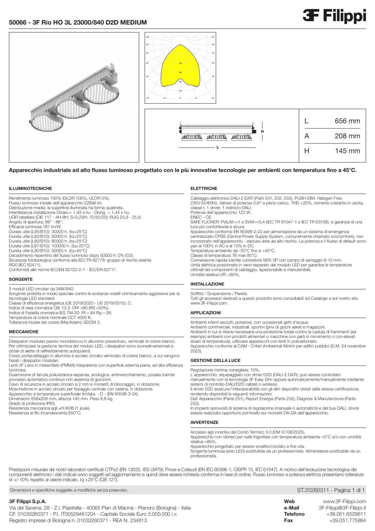 50066 - 3F Rio HO 3L 23000-840 D2D MEDIUM - Datasheet - it