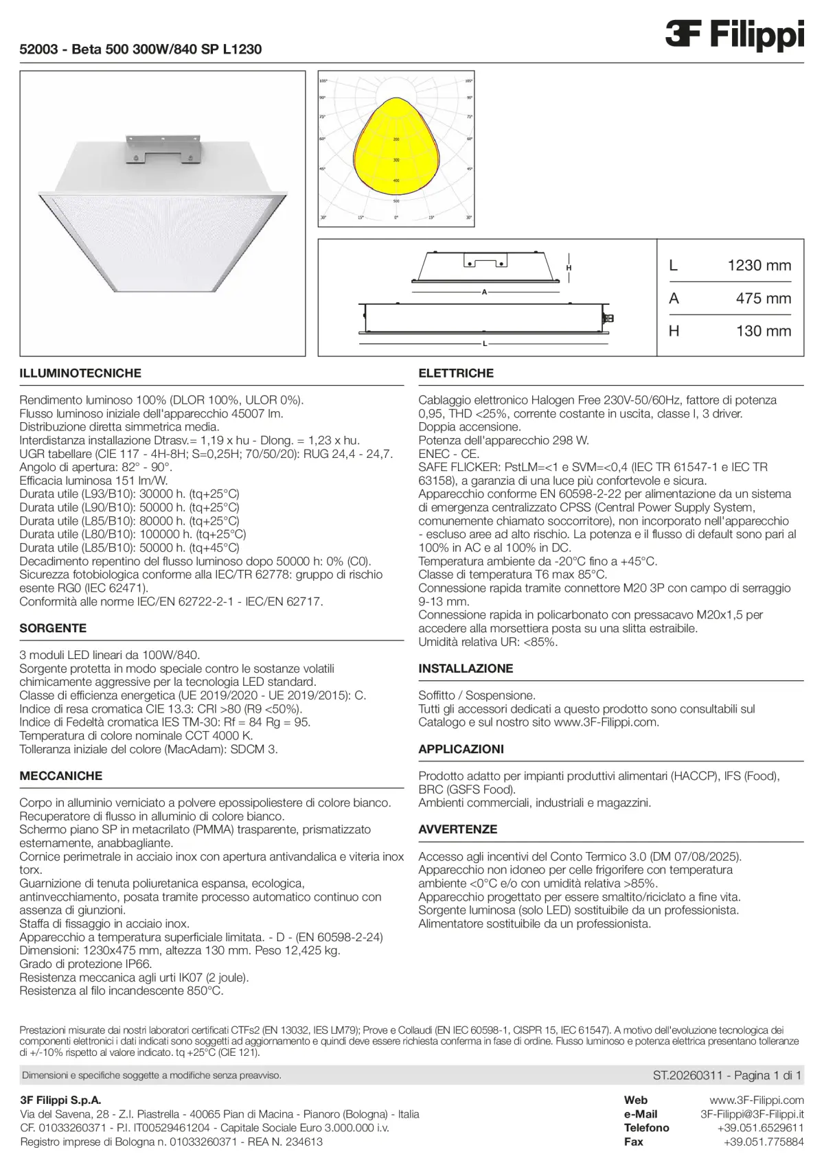 52003 - Beta 500 300W-840 SP L1230 - Datasheet - it