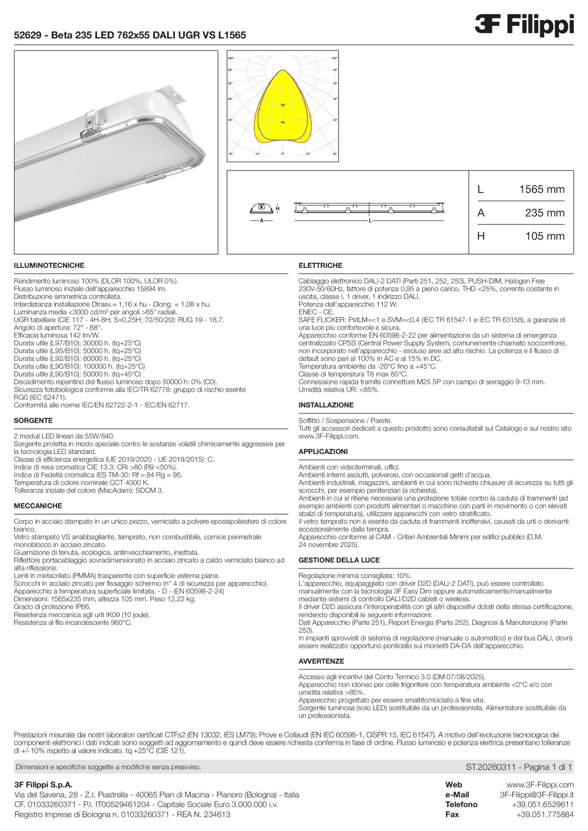 52629 - Beta 235 LED 762x55 DALI UGR VS L1565 - Datasheet - it