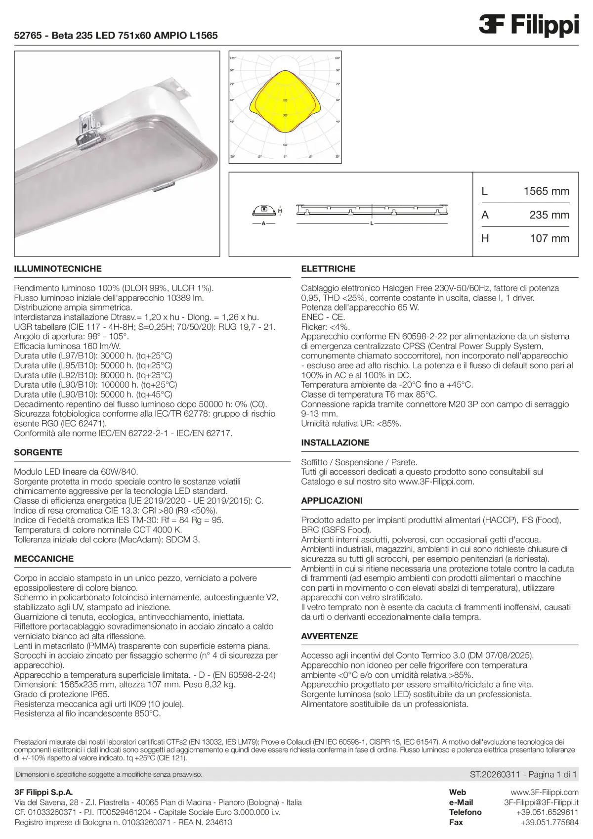 52765 - Beta 235 LED 751x60 AMPIO L1565 - Datasheet - it