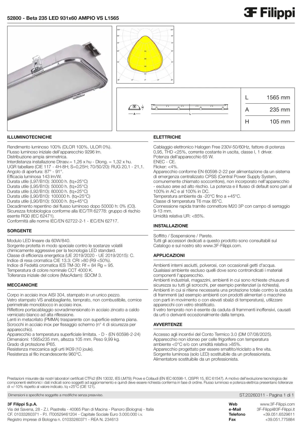 52800 - Beta 235 LED 931x60 AMPIO VS L1565 - Datasheet - it