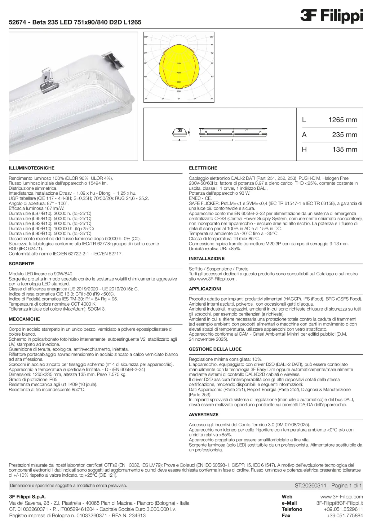 52674 - Beta 235 LED 751x90-840 D2D L1265 - Datasheet - it