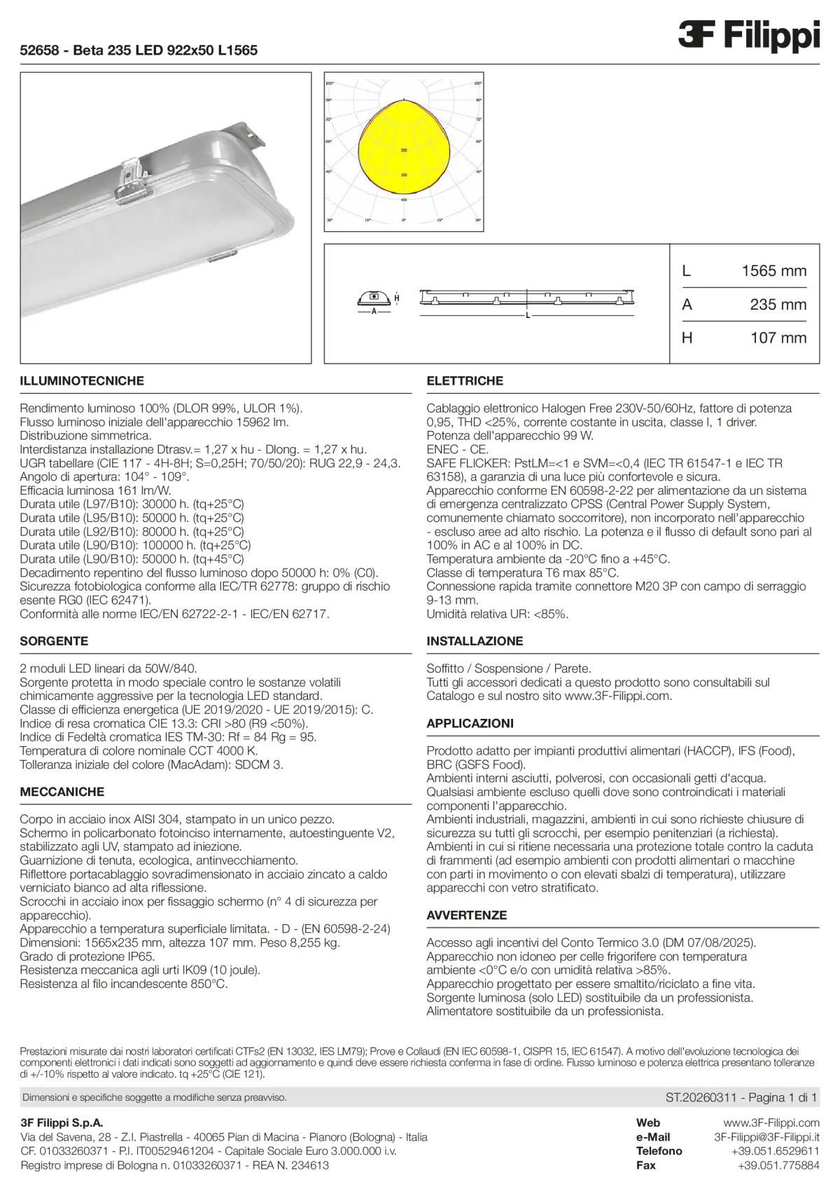 52658 - Beta 235 LED 922x50 L1565 - Datasheet - it