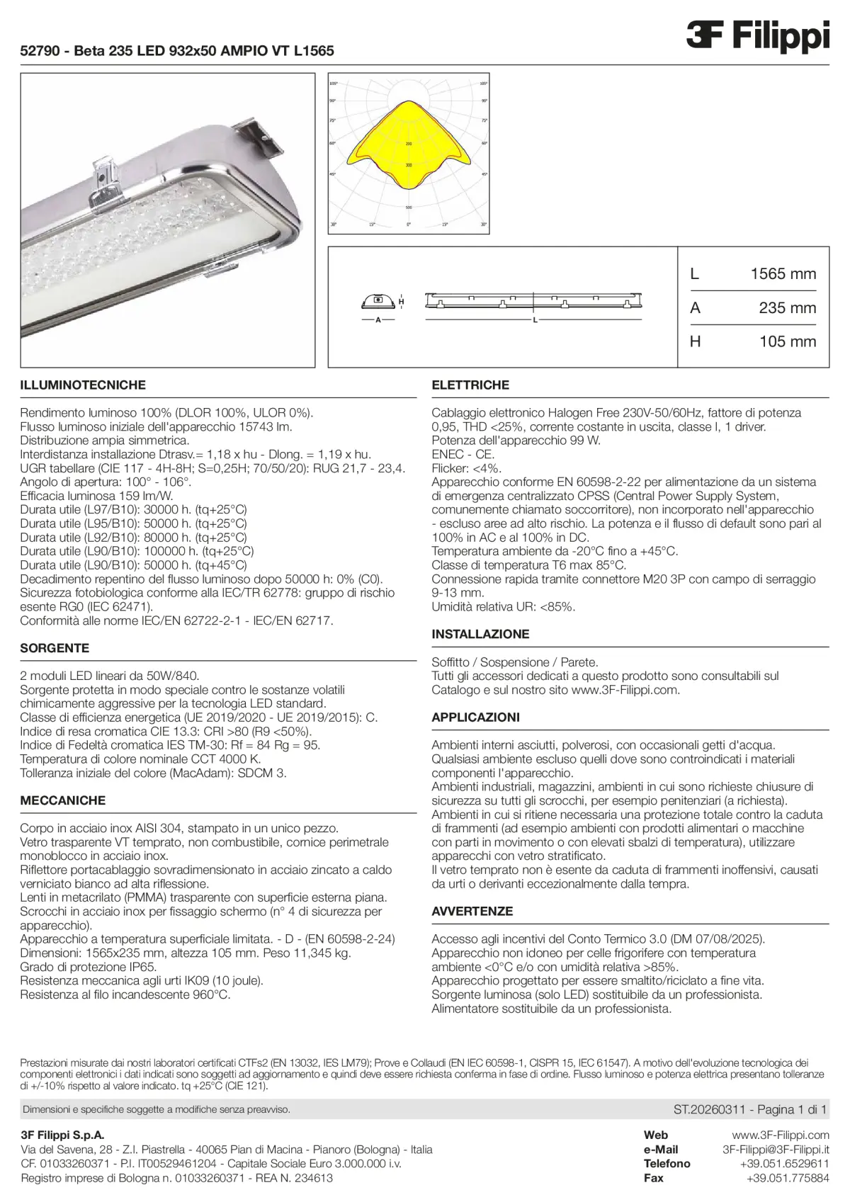 52790 - Beta 235 LED 932x50 AMPIO VT L1565 - Datasheet - it