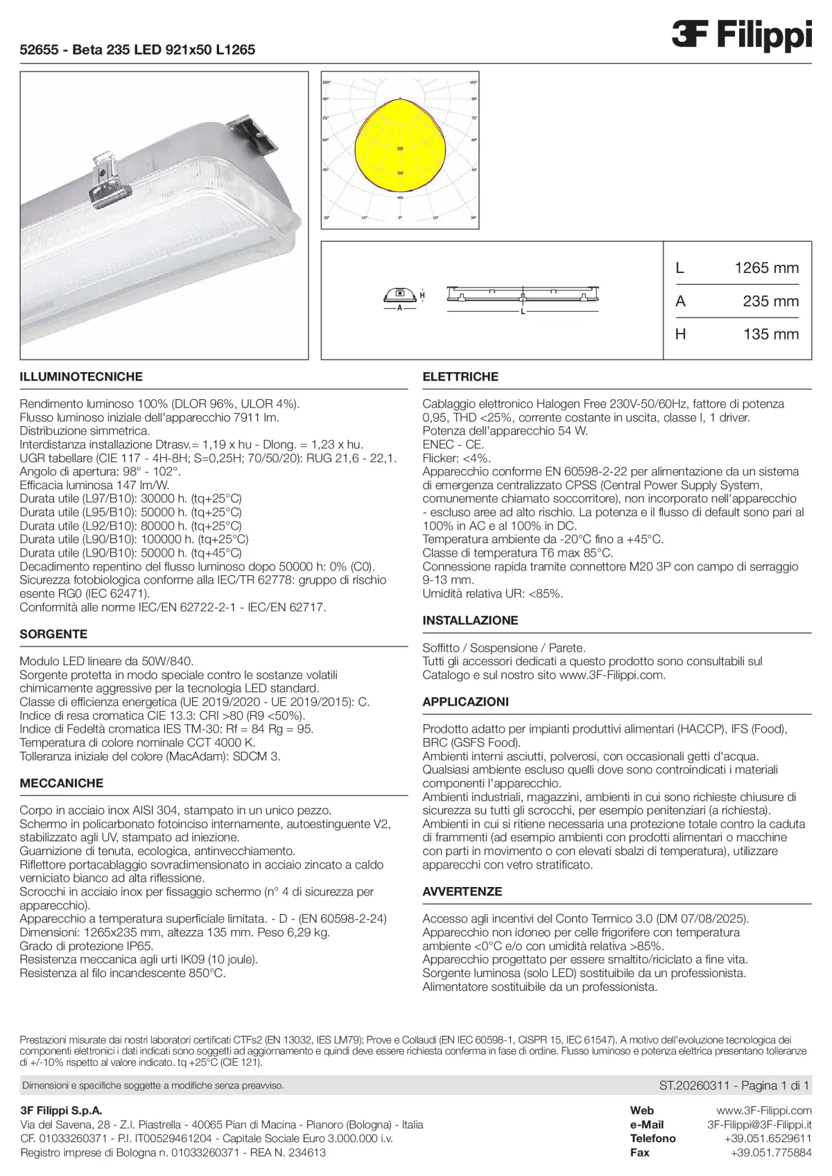 52655 - Beta 235 LED 921x50 L1265 - Datasheet - it