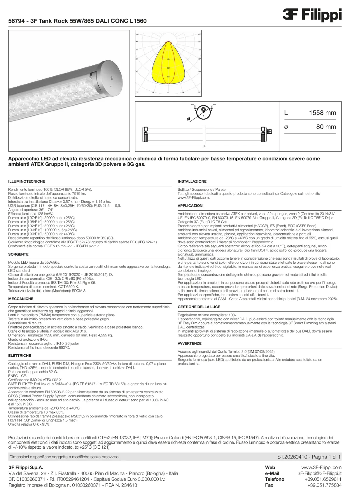 56794 - 3F Tank Rock 55W-865 DALI CONC L1560 - Datasheet - it