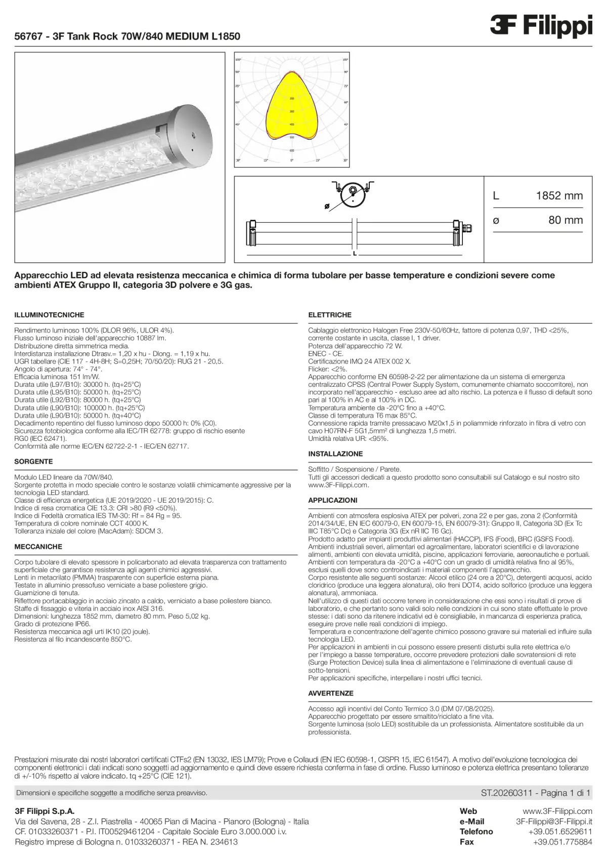 56767 - 3F Tank Rock 70W-840 MEDIUM L1850 - Datasheet - it