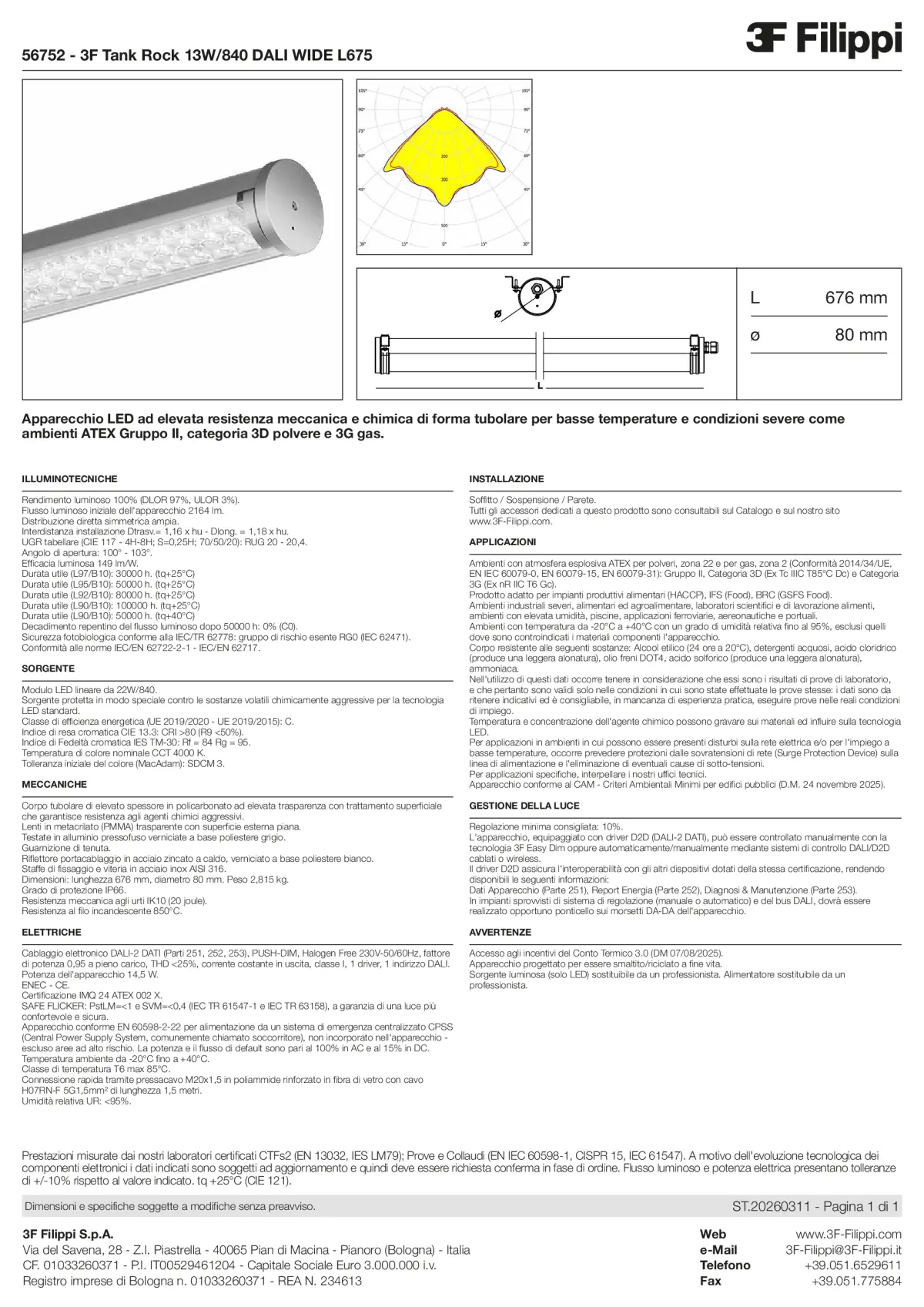 56752 - 3F Tank Rock 13W-840 DALI WIDE L675 - Datasheet - it