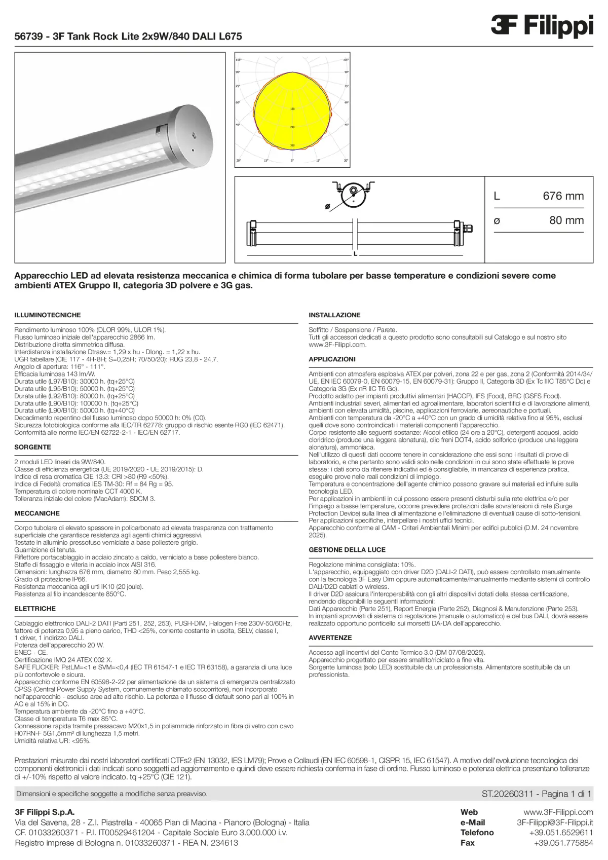 56739 - 3F Tank Rock Lite 2x9W-840 DALI L675 - Datasheet - it
