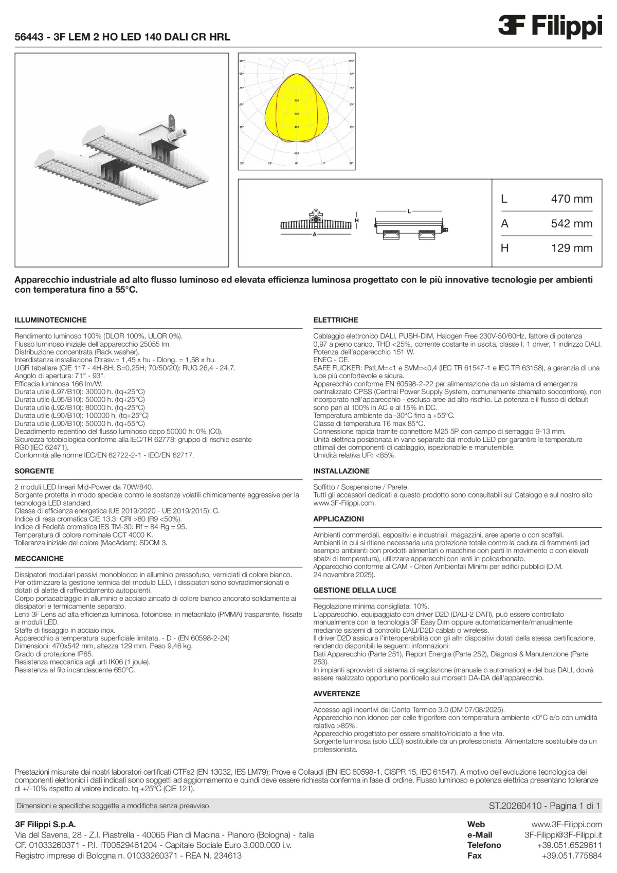 56443 - 3F LEM 2 HO LED 140 DALI CR HRL - Datasheet - it