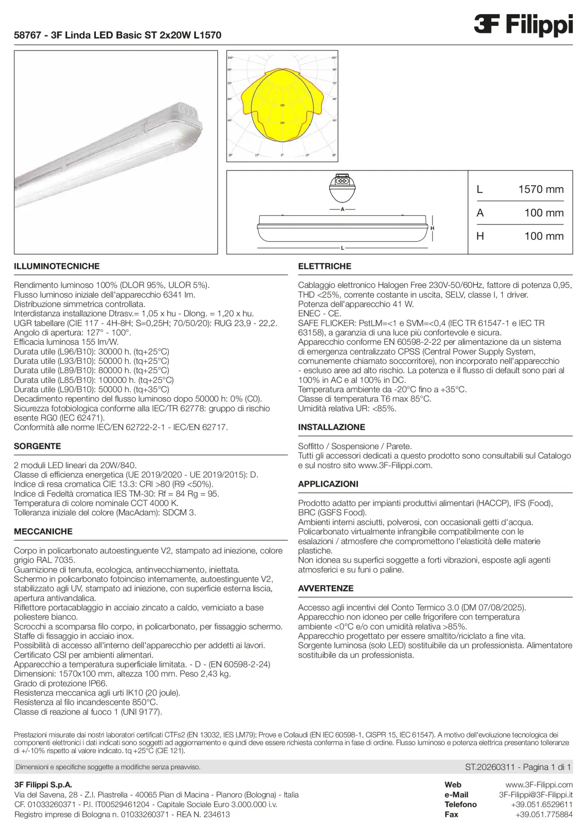 58767 - 3F Linda LED Basic ST 2x20W L1570 - Datasheet - it