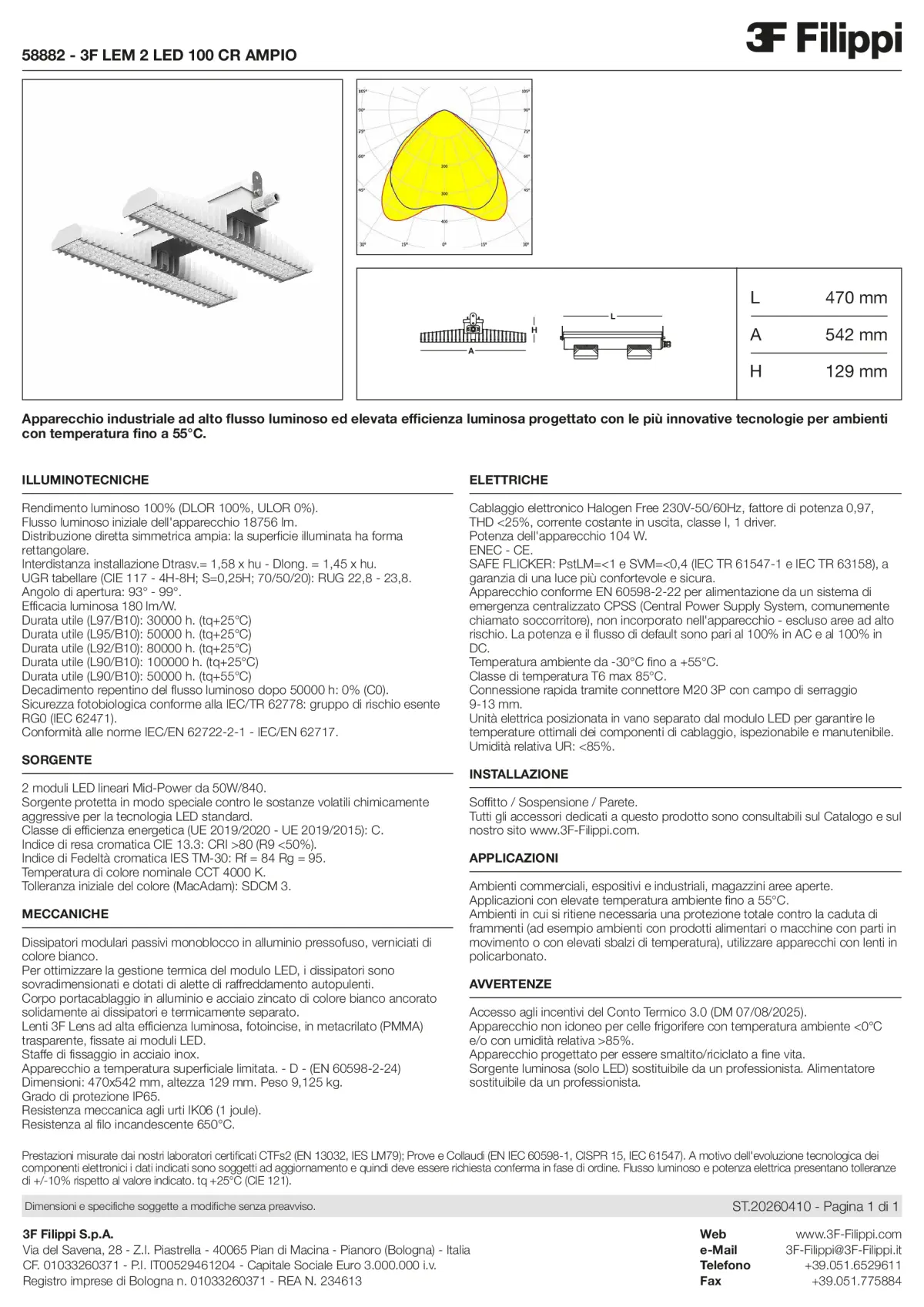 58882 - 3F LEM 2 LED 100 CR AMPIO - Datasheet - it