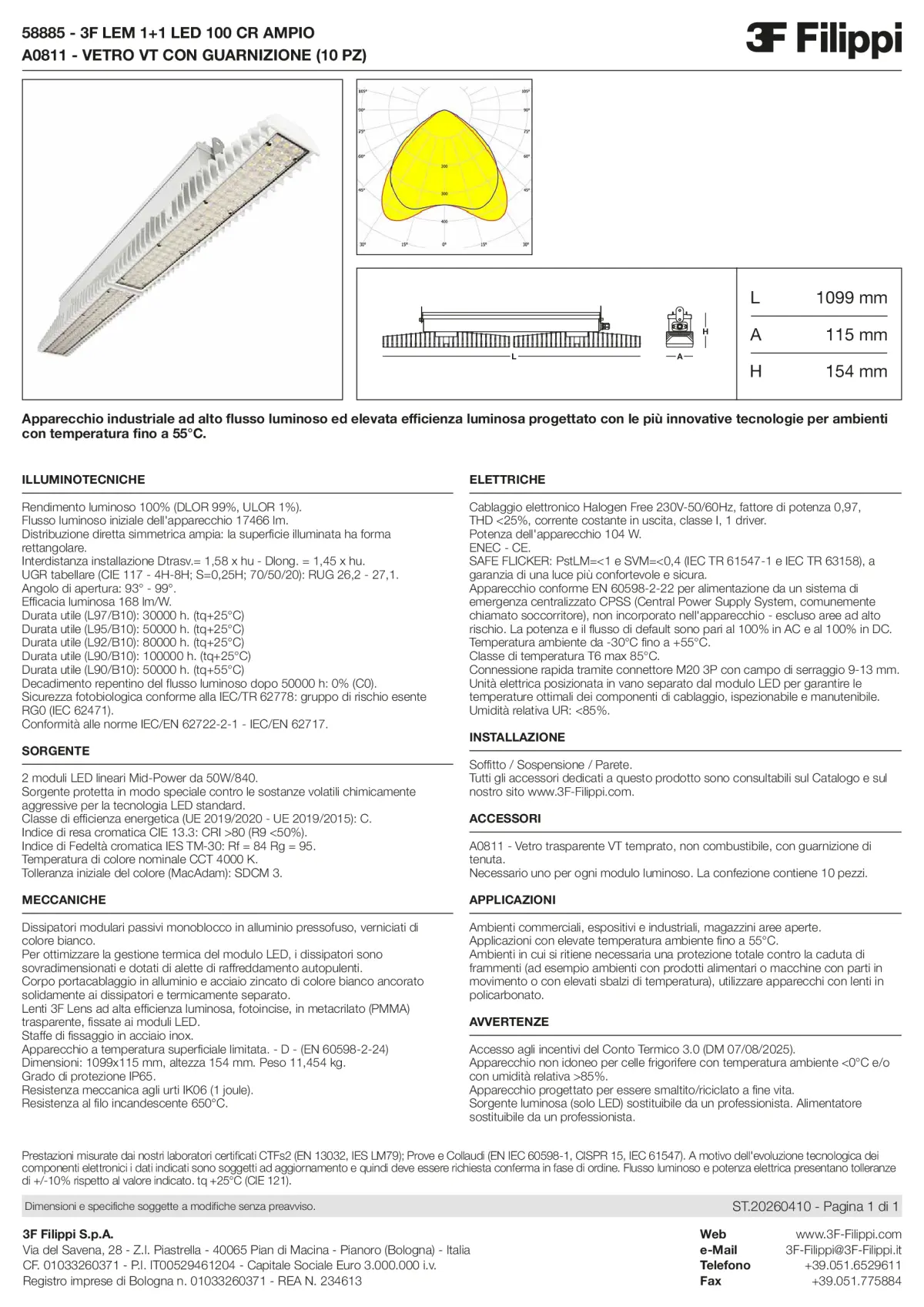 58885+A0811 - 3F LEM 1+1 LED 100 CR AMPIO + VT - Datasheet - it