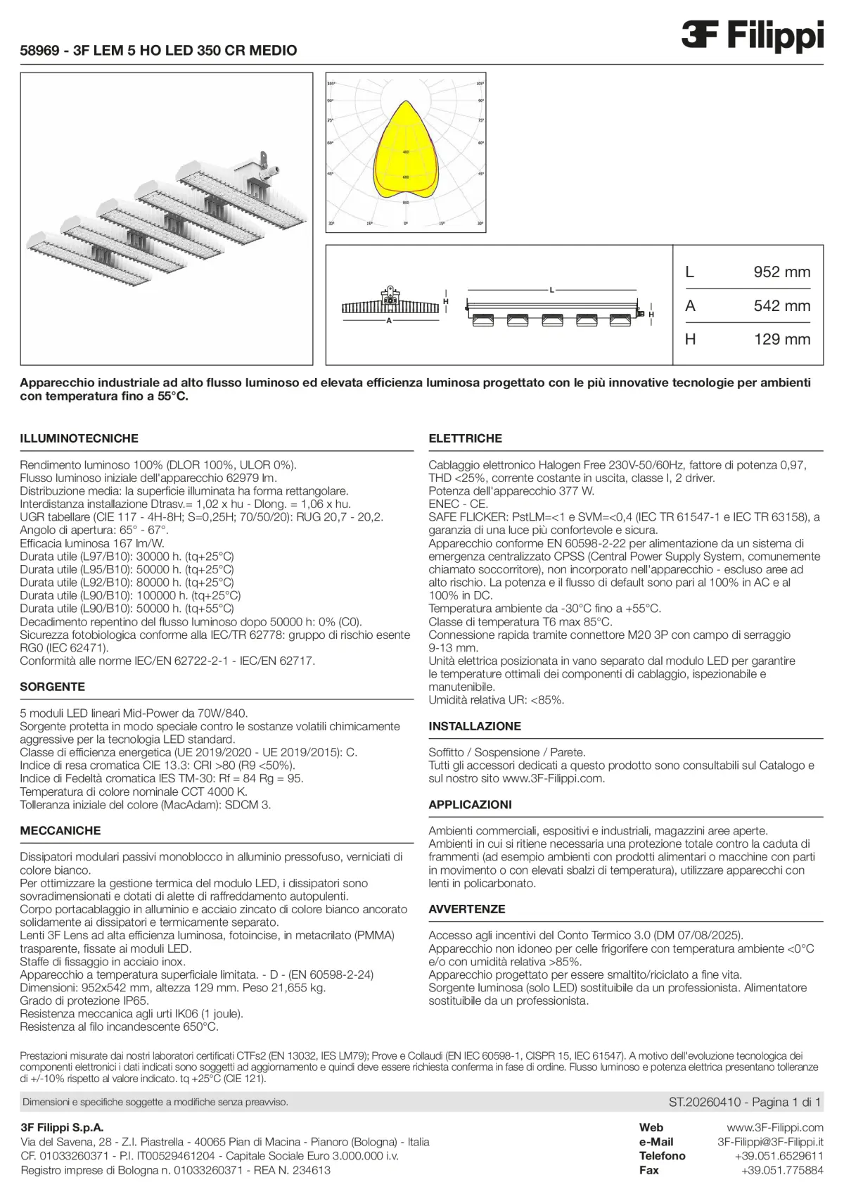 58969 - 3F LEM 5 HO LED 350 CR MEDIO - Datasheet - it