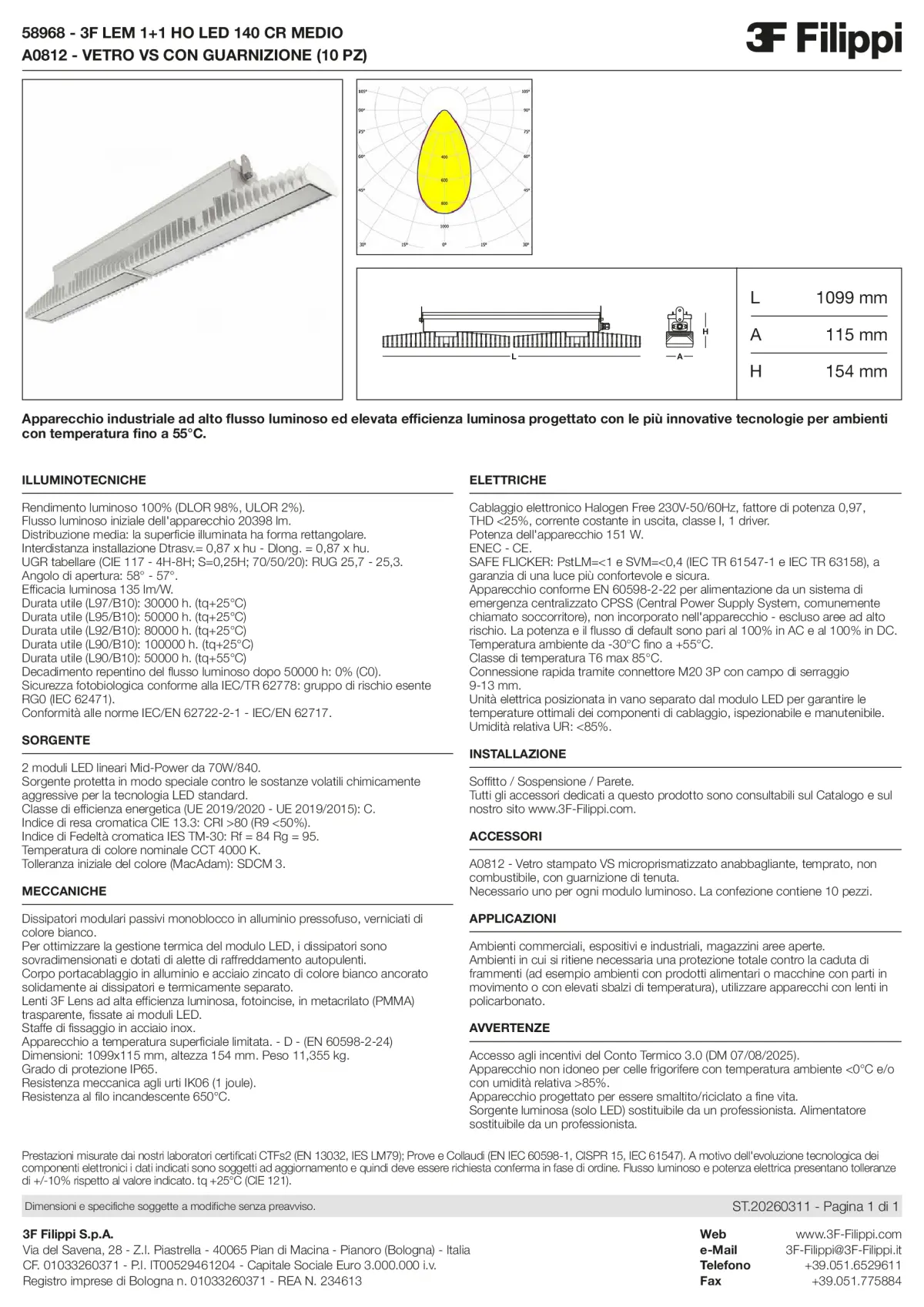 58968+A0812 - 3F LEM 1+1 HO LED 140 CR MEDIO + VS - Datasheet - it