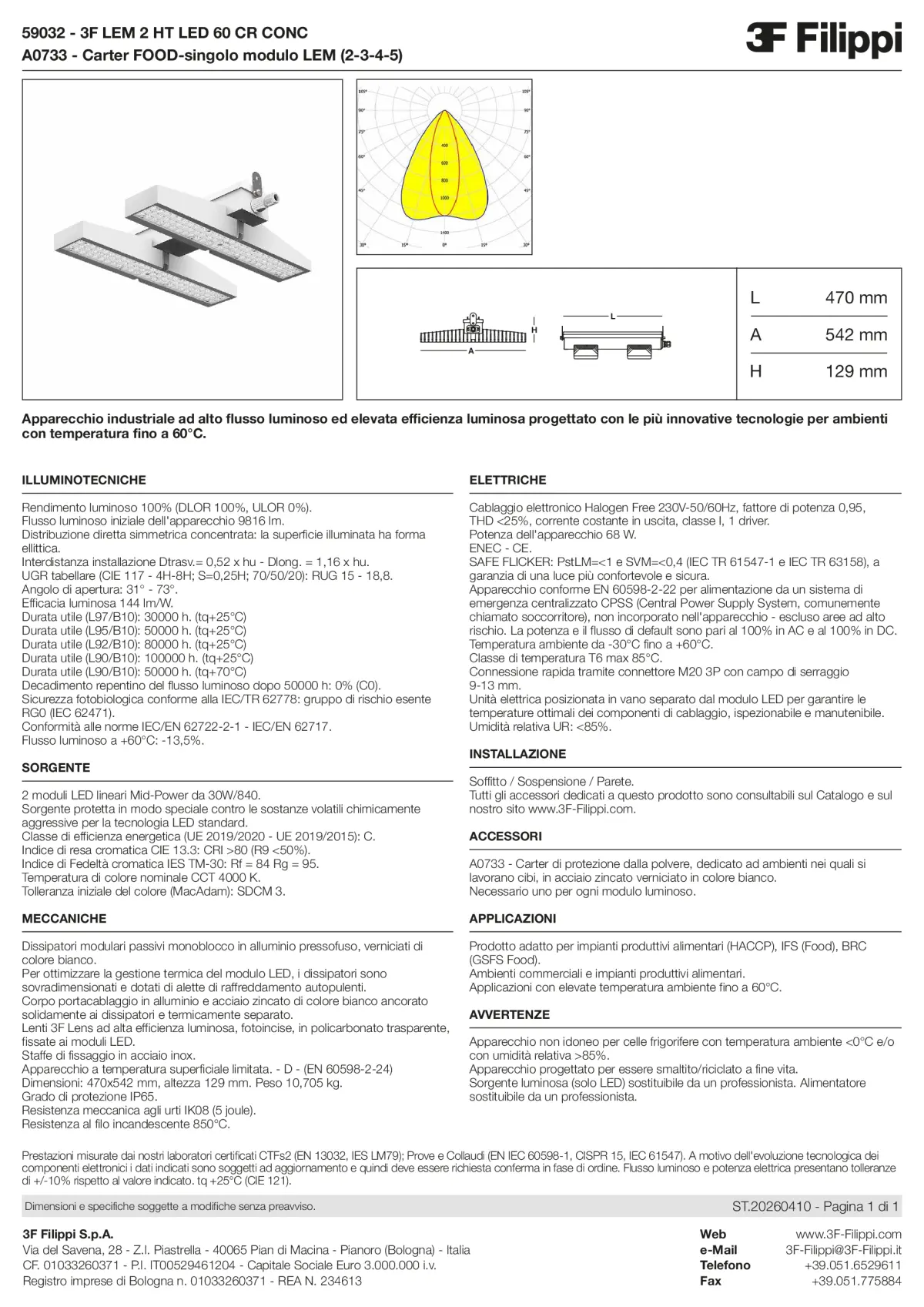 59032+A0733 - 3F LEM 2 HT LED 60 CR CONC + FOOD - Datasheet - it