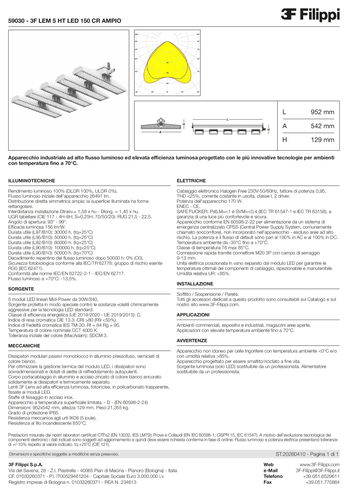 59030 - 3F LEM 5 HT LED 150 CR AMPIO - Datasheet - it