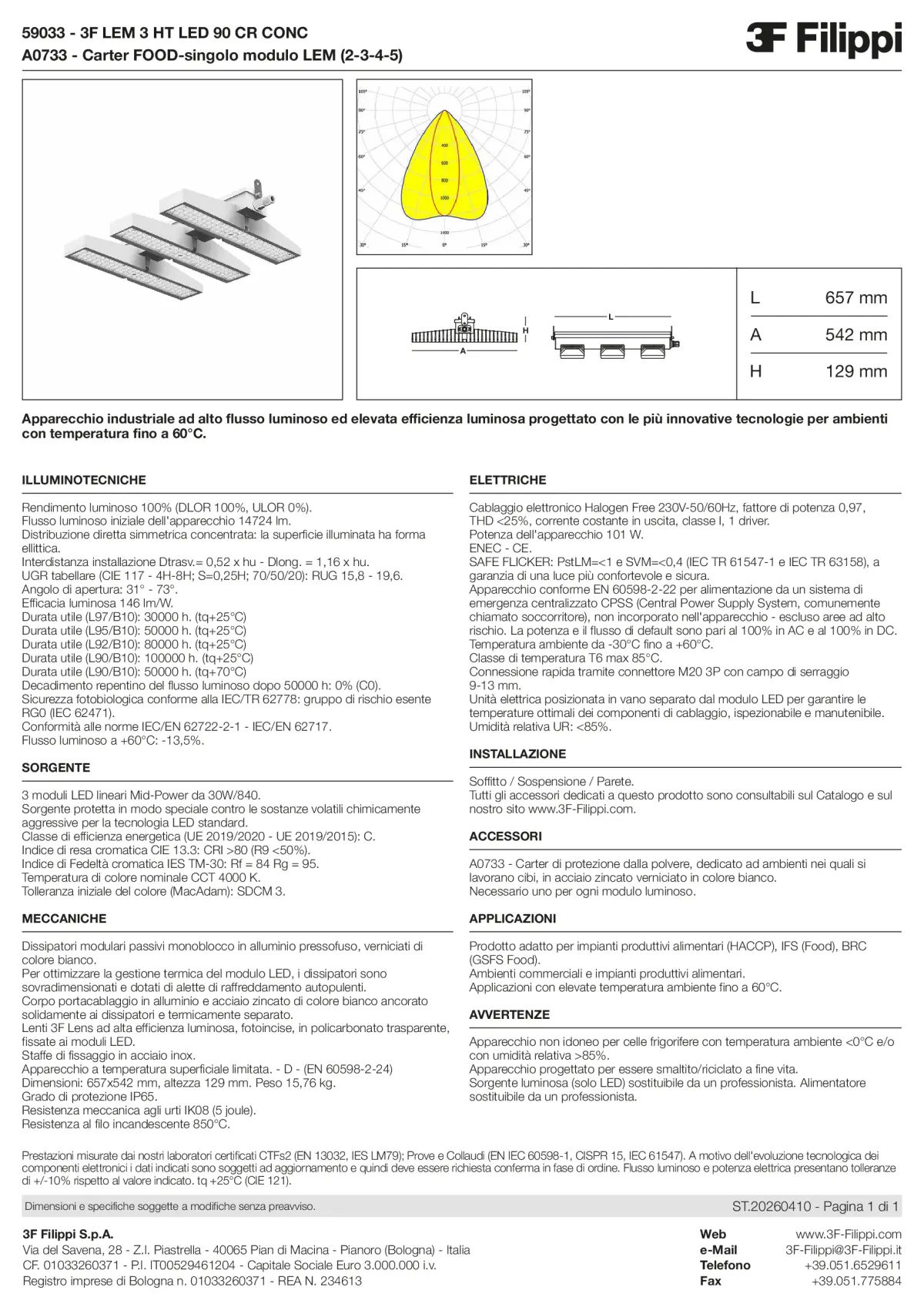 59033+A0733 - 3F LEM 3 HT LED 90 CR CONC + FOOD - Datasheet - it