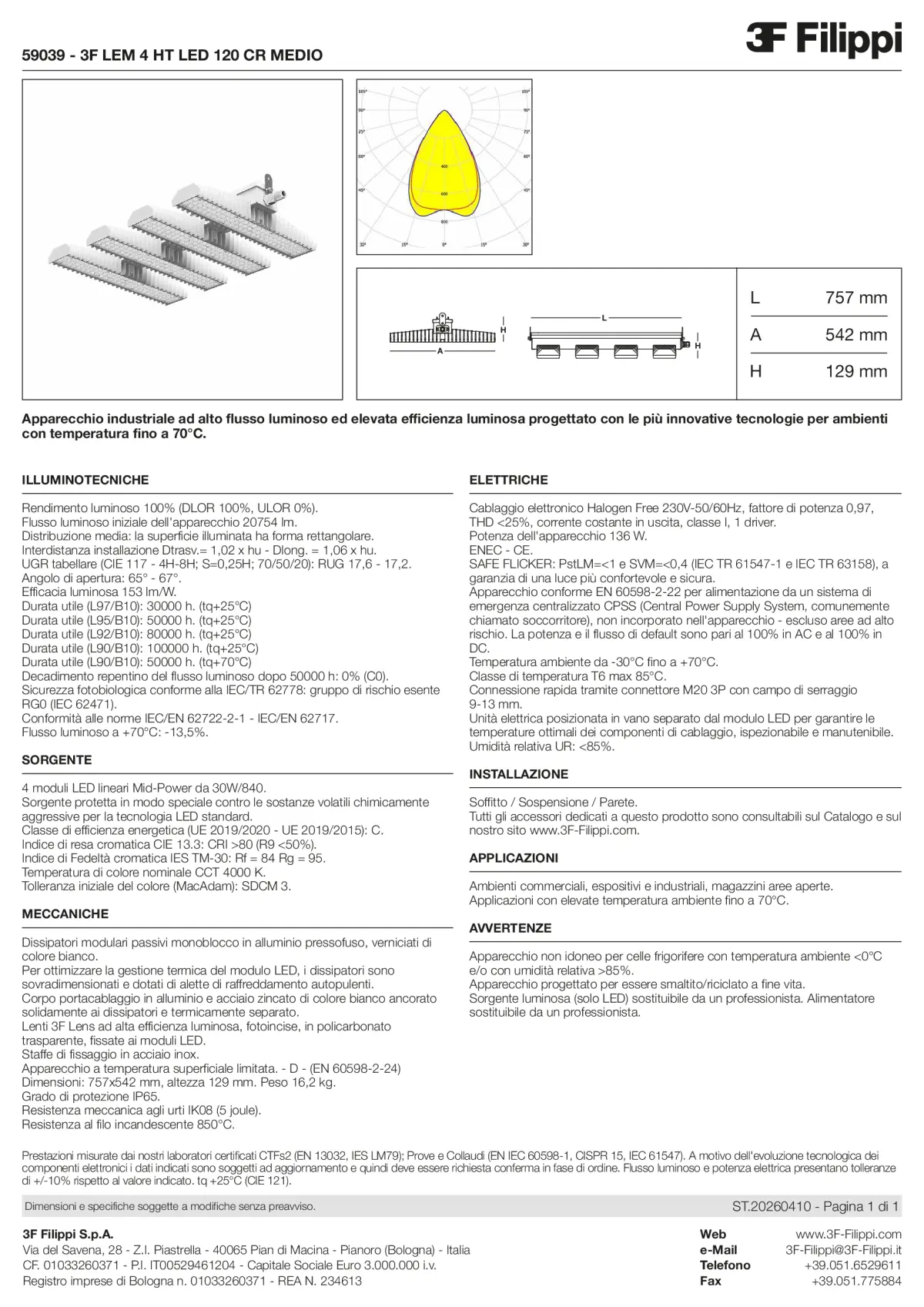59039 - 3F LEM 4 HT LED 120 CR MEDIO - Datasheet - it