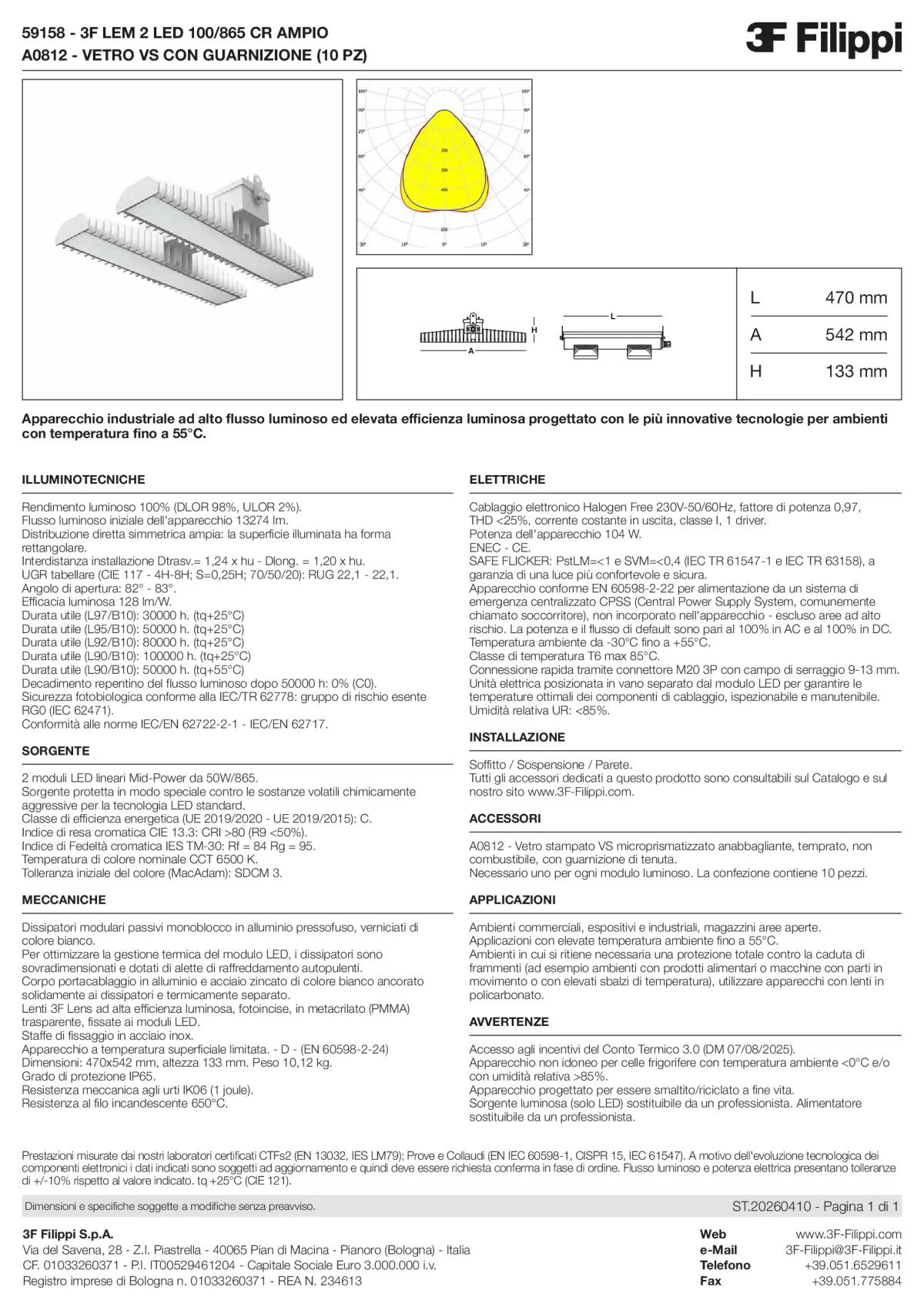 59158+A0812 - 3F LEM 2 LED 100-865 CR AMPIO + VS - Datasheet - it