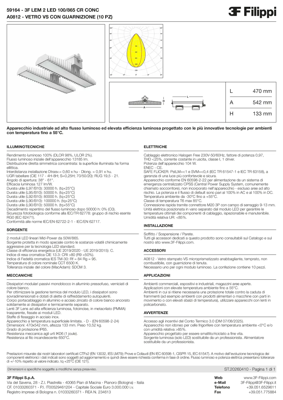 59164+A0812 - 3F LEM 2 LED 100-865 CR CONC + VS - Datasheet - it