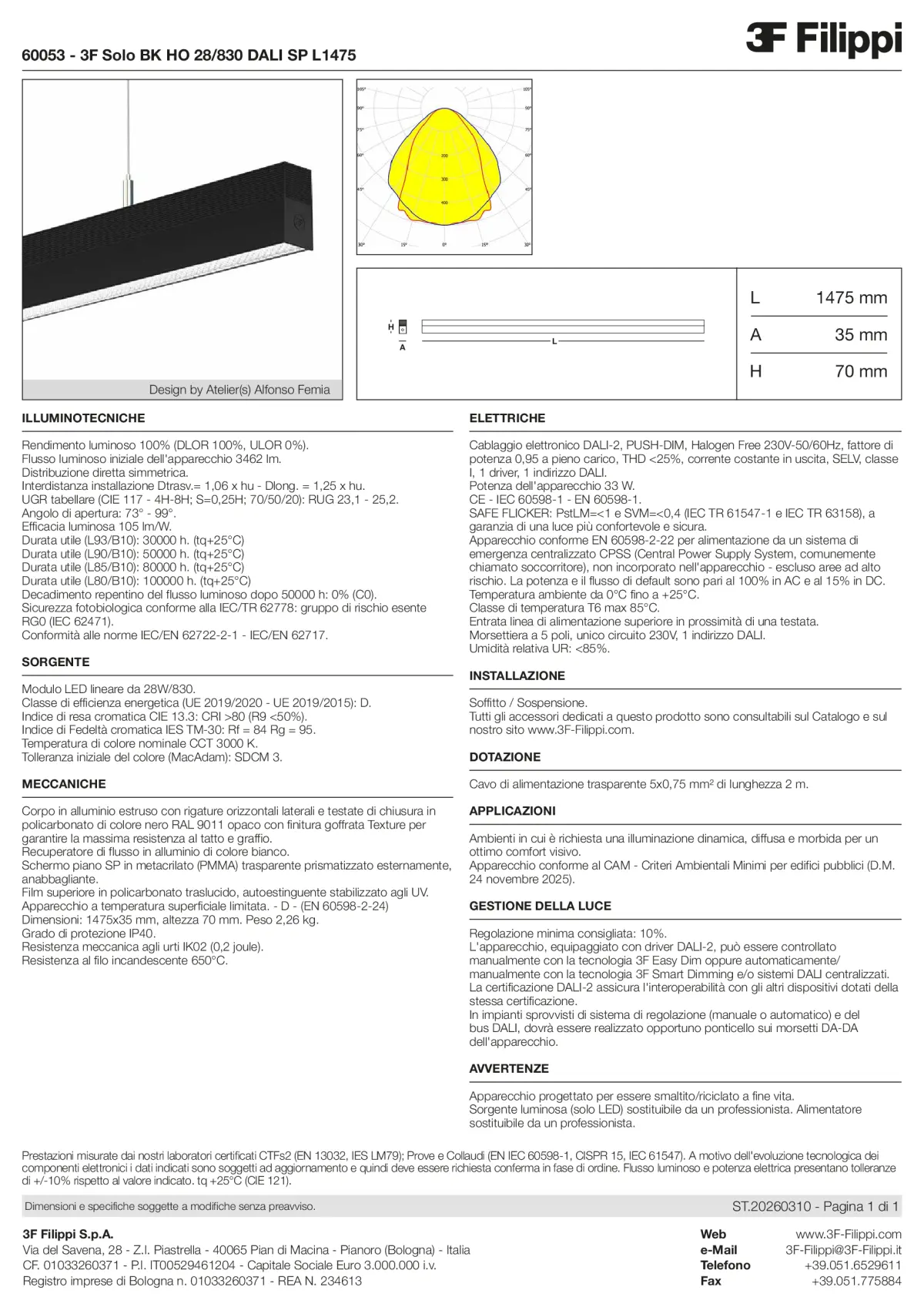 60053 - 3F Solo BK HO 28-830 DALI SP L1475 - Datasheet - it