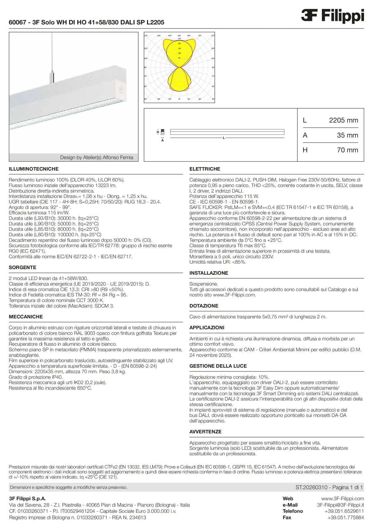 60067 - 3F Solo WH DI HO 41+58-830 DALI SP L2205 - Datasheet - it