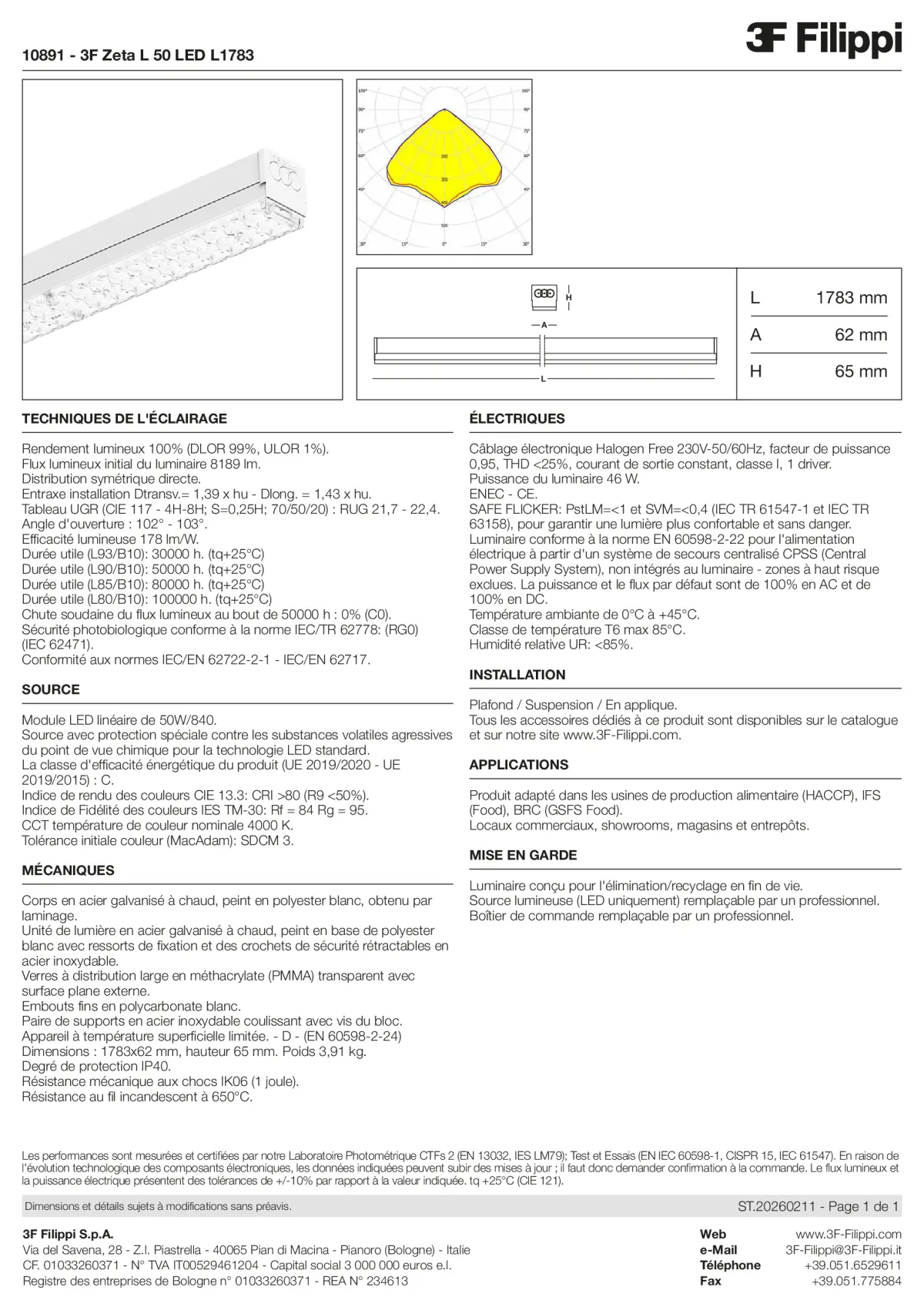 10891 - 3F Zeta L 50 LED L1783 - Datasheet - fr