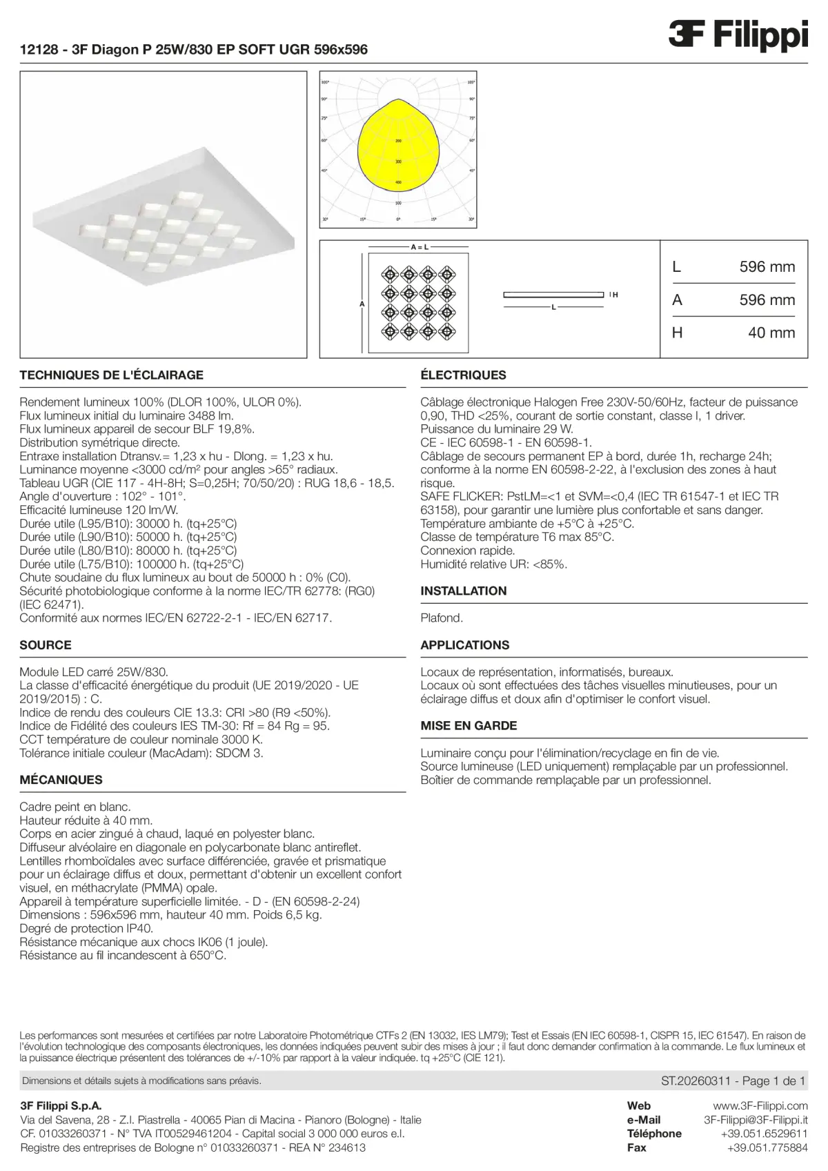 12128 - 3F Diagon P 25W-830 EP SOFT UGR 596x596 - Datasheet - fr