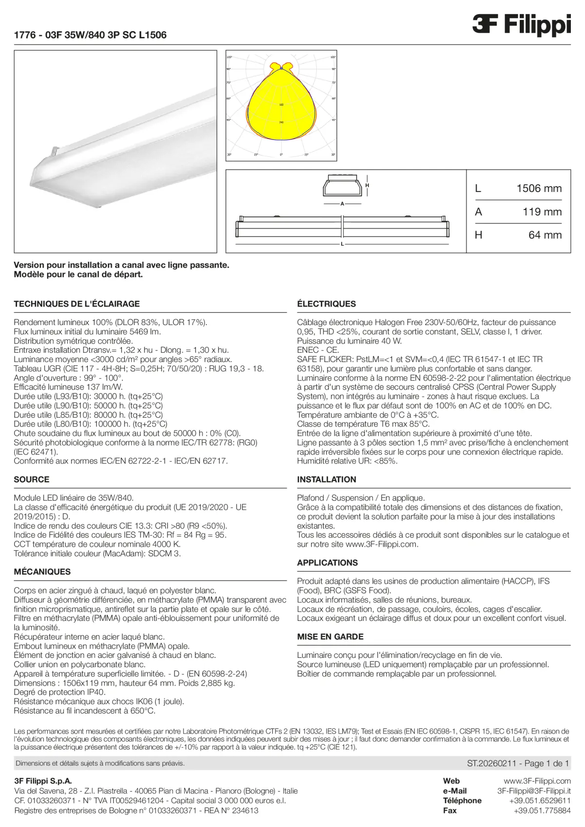 1776 - 03F 35W-840 3P SC L1506 - Datasheet - fr