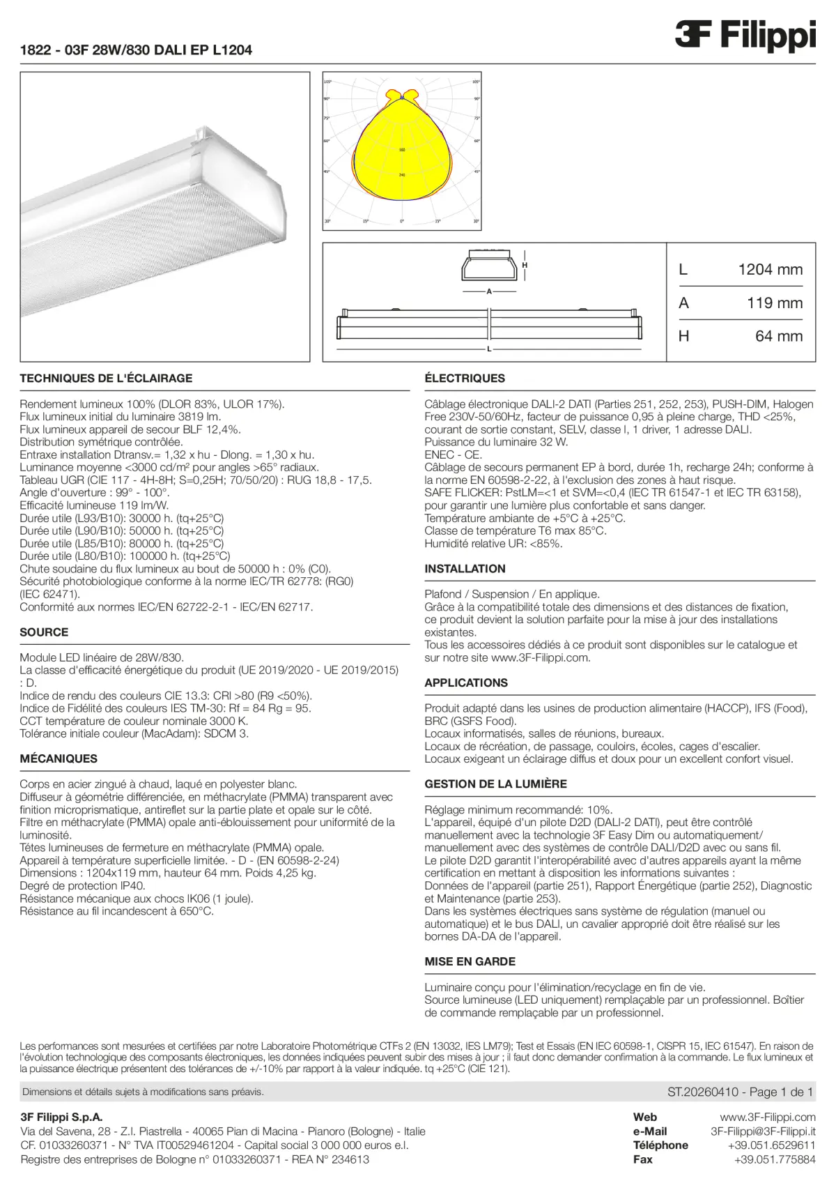 1822 - 03F 28W-830 DALI EP L1204 - Datasheet - fr