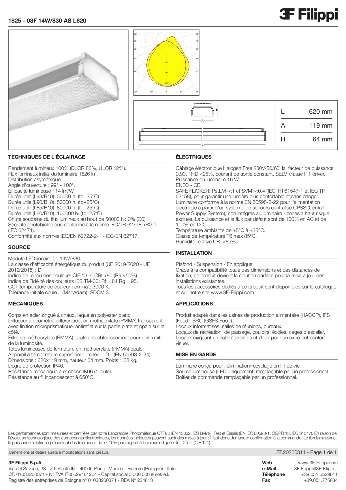 1825 - 03F 14W-830 AS L620 - Datasheet - fr